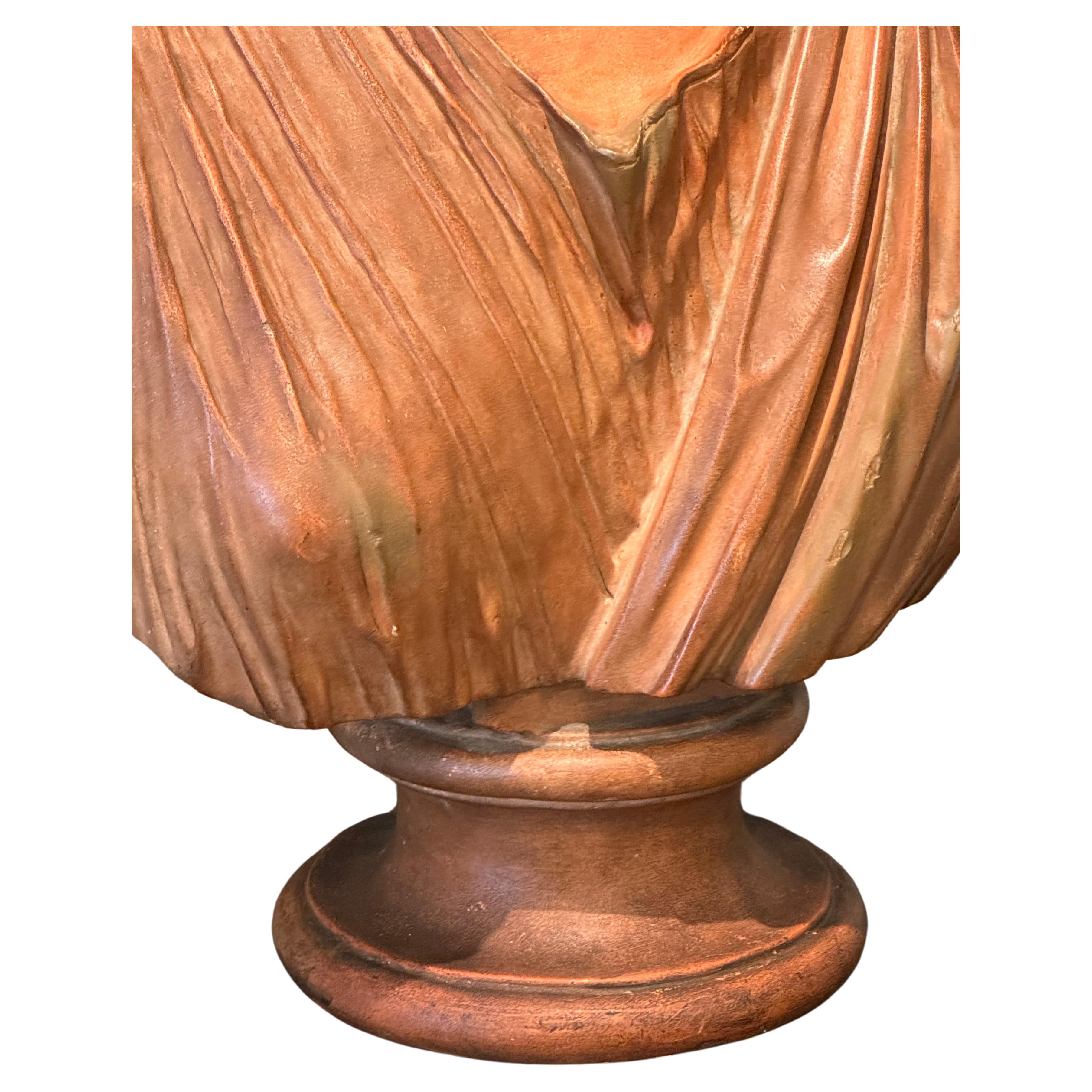 Neoclassical Terracotta Female Italian Bust, Circa 1870