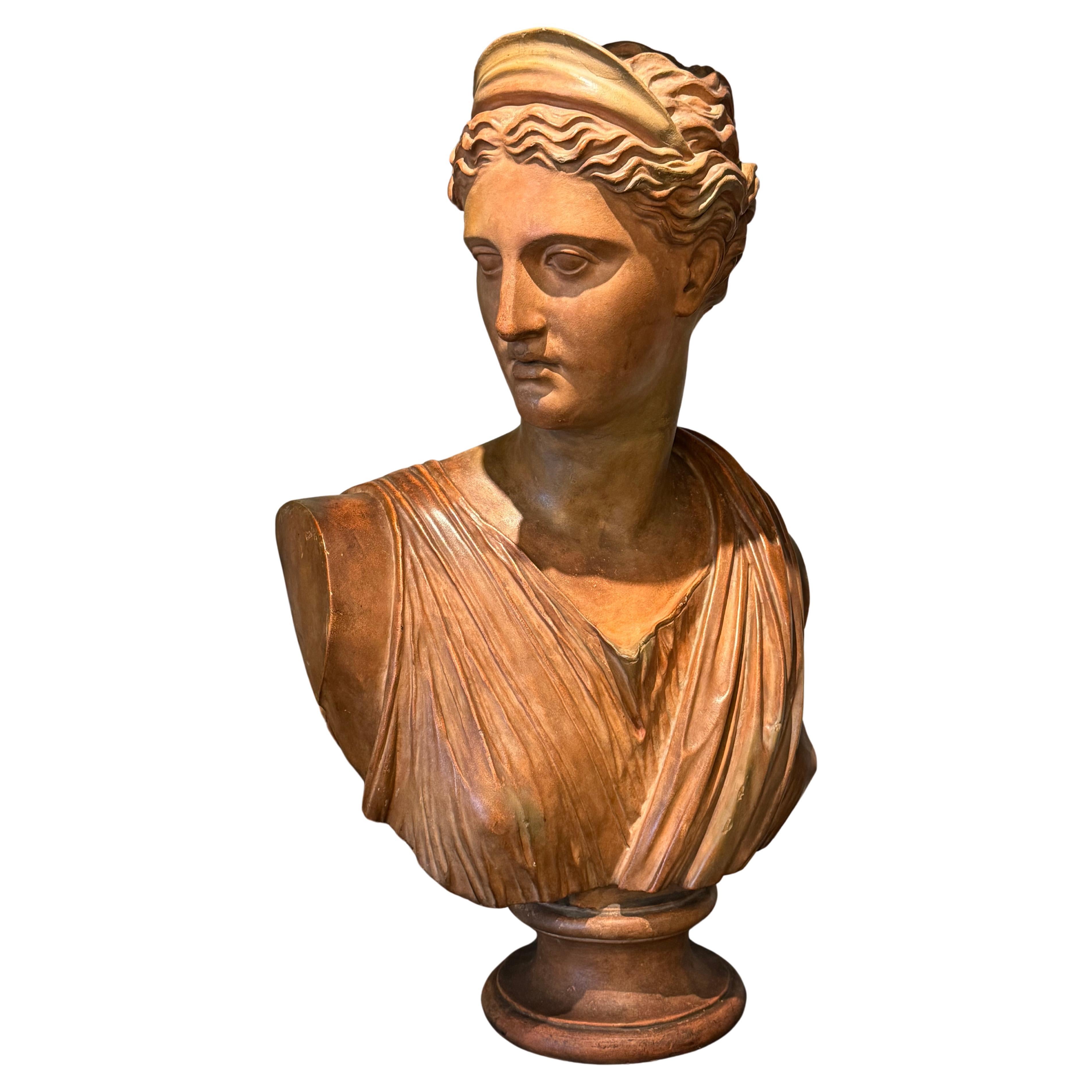 Terracotta Female Italian Bust, Circa 1870