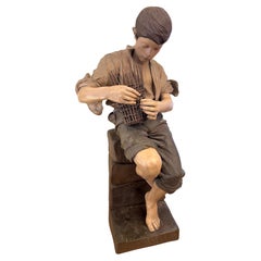Terracotta Figurative Sculpture, Antique Piece, Friedich Goldscheider