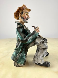 Terracotta Figurine, hand painted, Italy, 1975