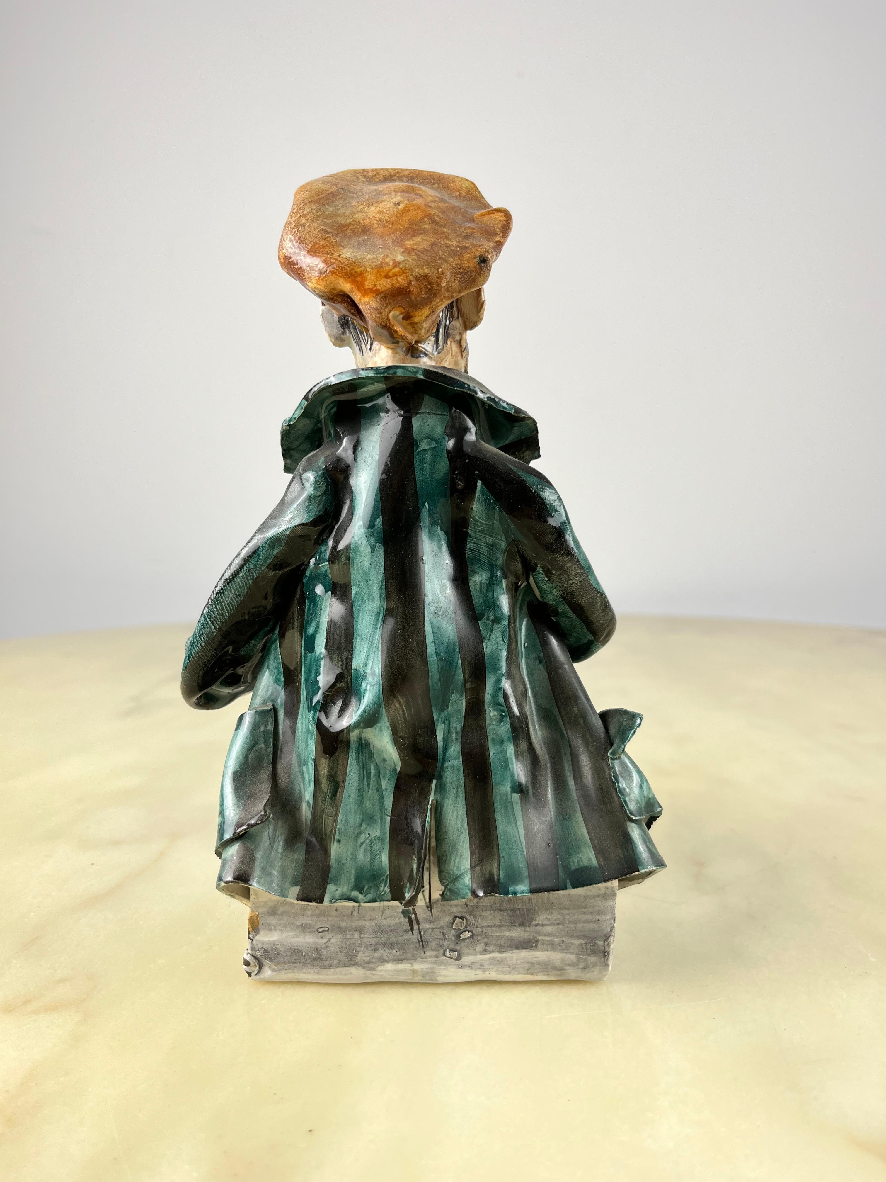 Italian Terracotta Figurine, hand painted, Italy, 1975 For Sale