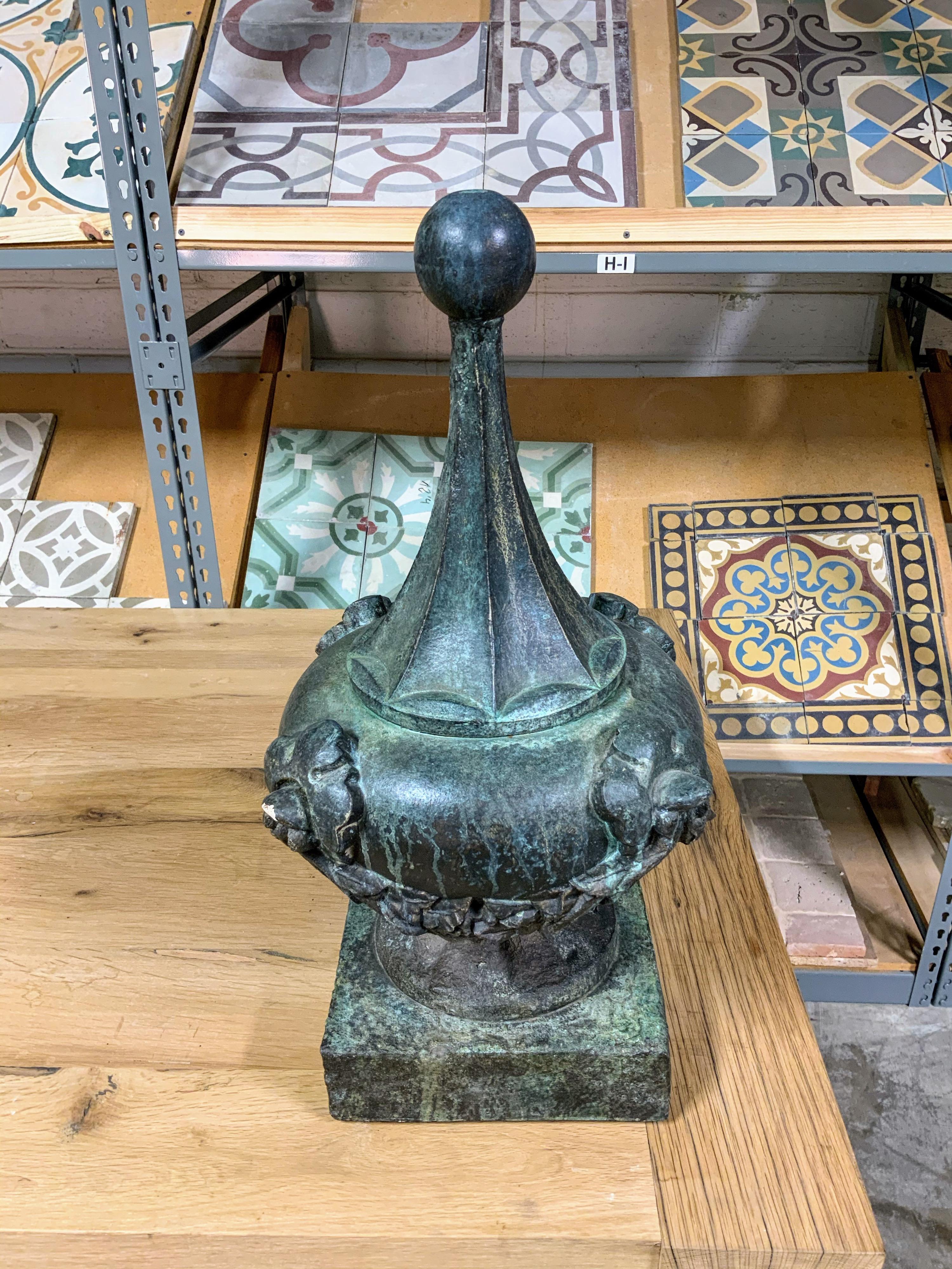 French Mid 19th Century Terracotta Finial Bronze Finished