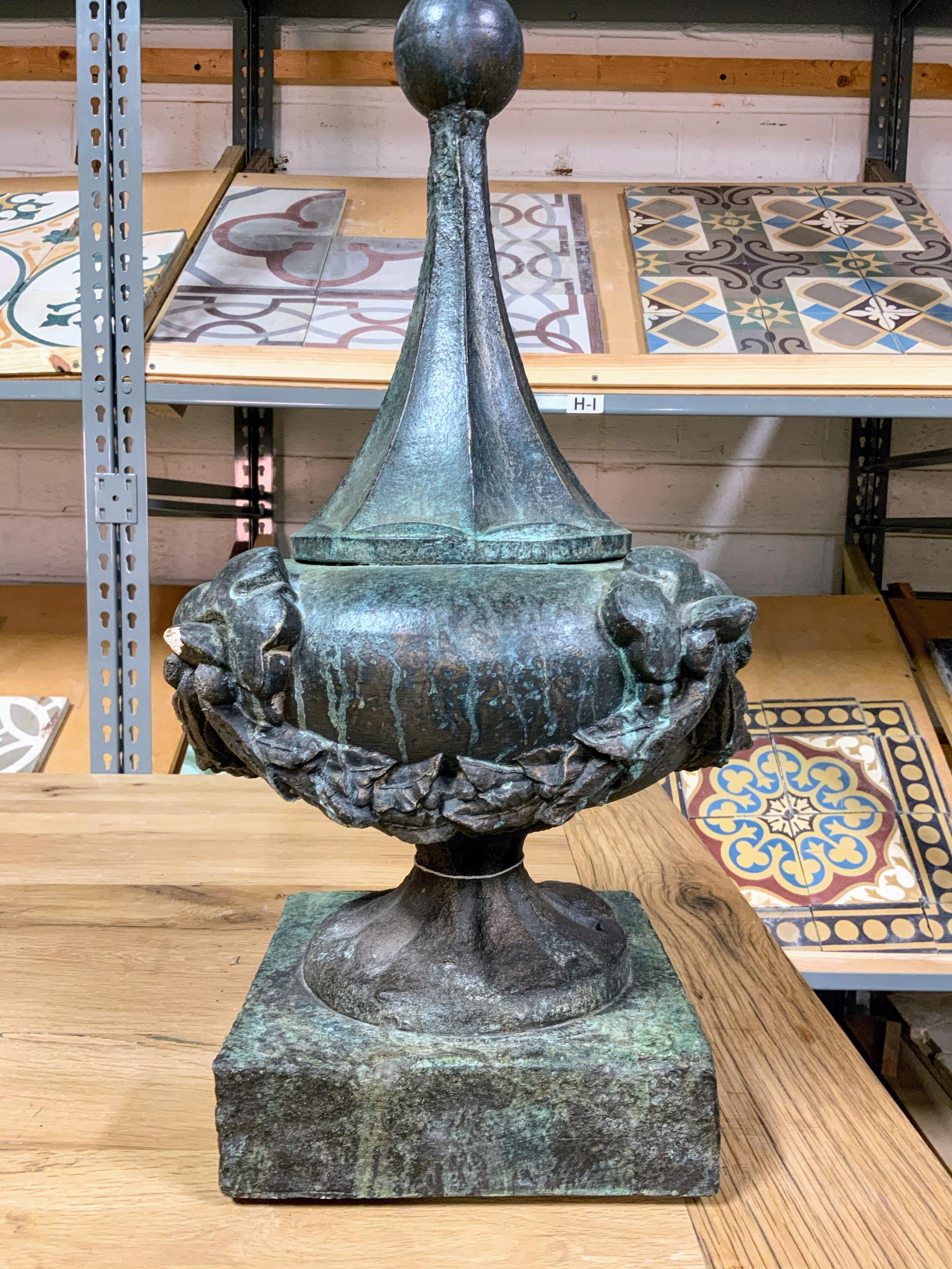 Mid 19th Century Terracotta Finial Bronze Finished In Good Condition In Dallas, TX