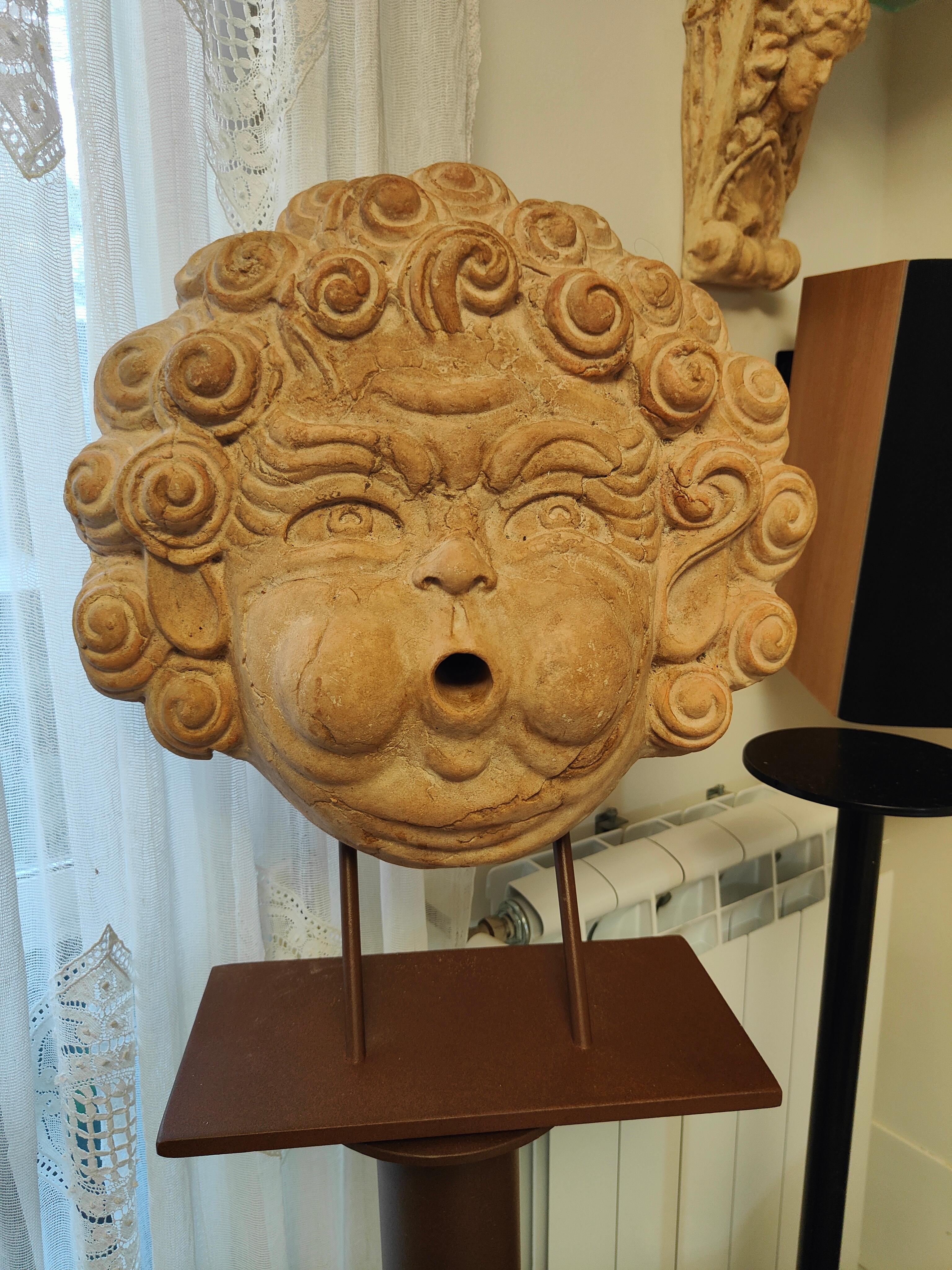 Barocco Fontana Masqueron in terracotta, 20° secolo in vendita