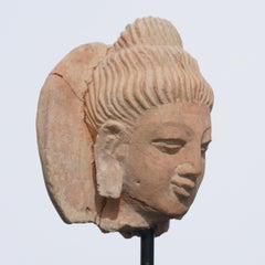 Terracotta Gandhara Buddha Head, 3rd-4th Century