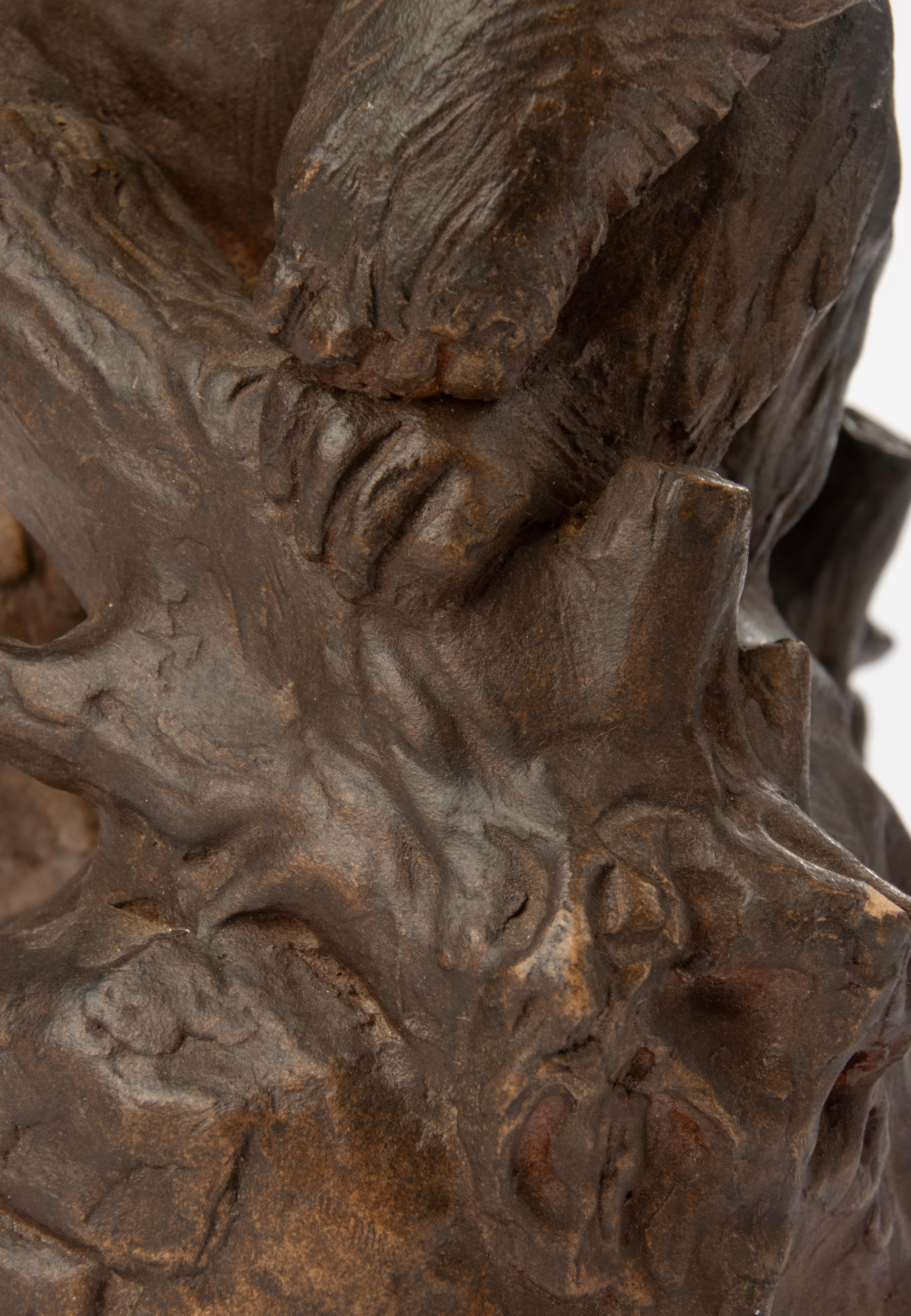 Terracotta Gorilla Sculpture - made by the Belgian Artist CHEM M For Sale 7