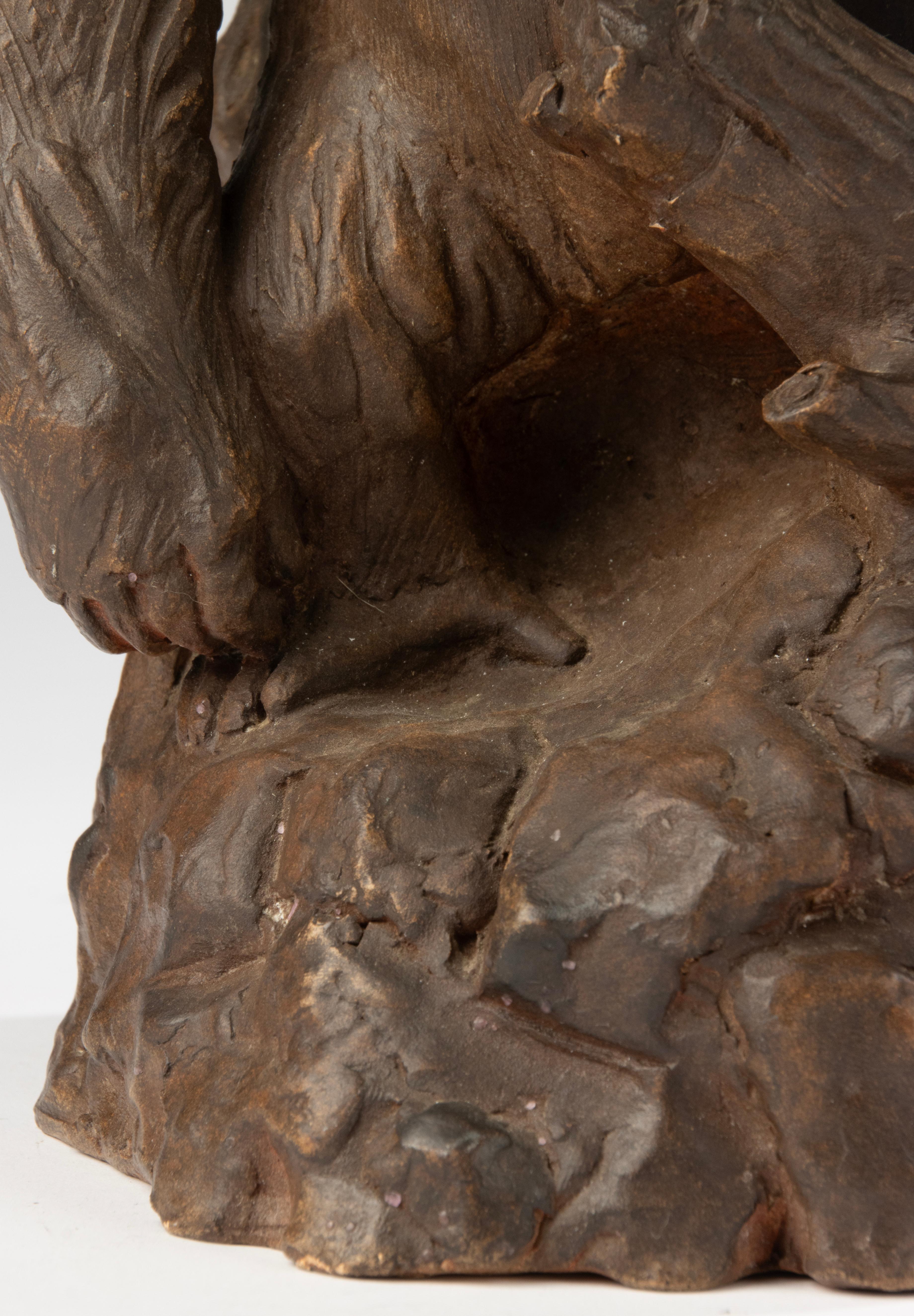 Terracotta Gorilla Sculpture - made by the Belgian Artist CHEM M For Sale 12