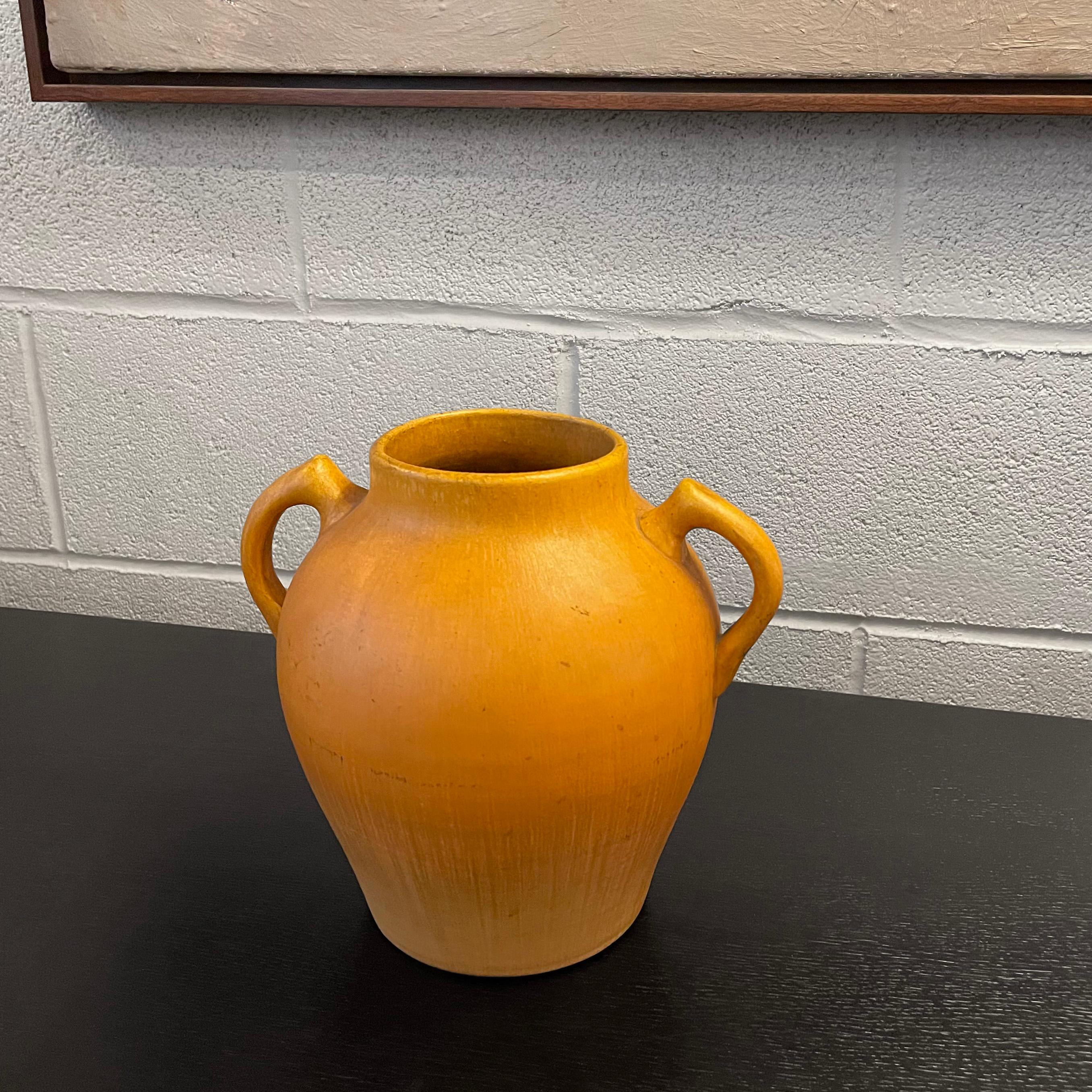 20th Century Terracotta Greek Handled Amphora Vase For Sale