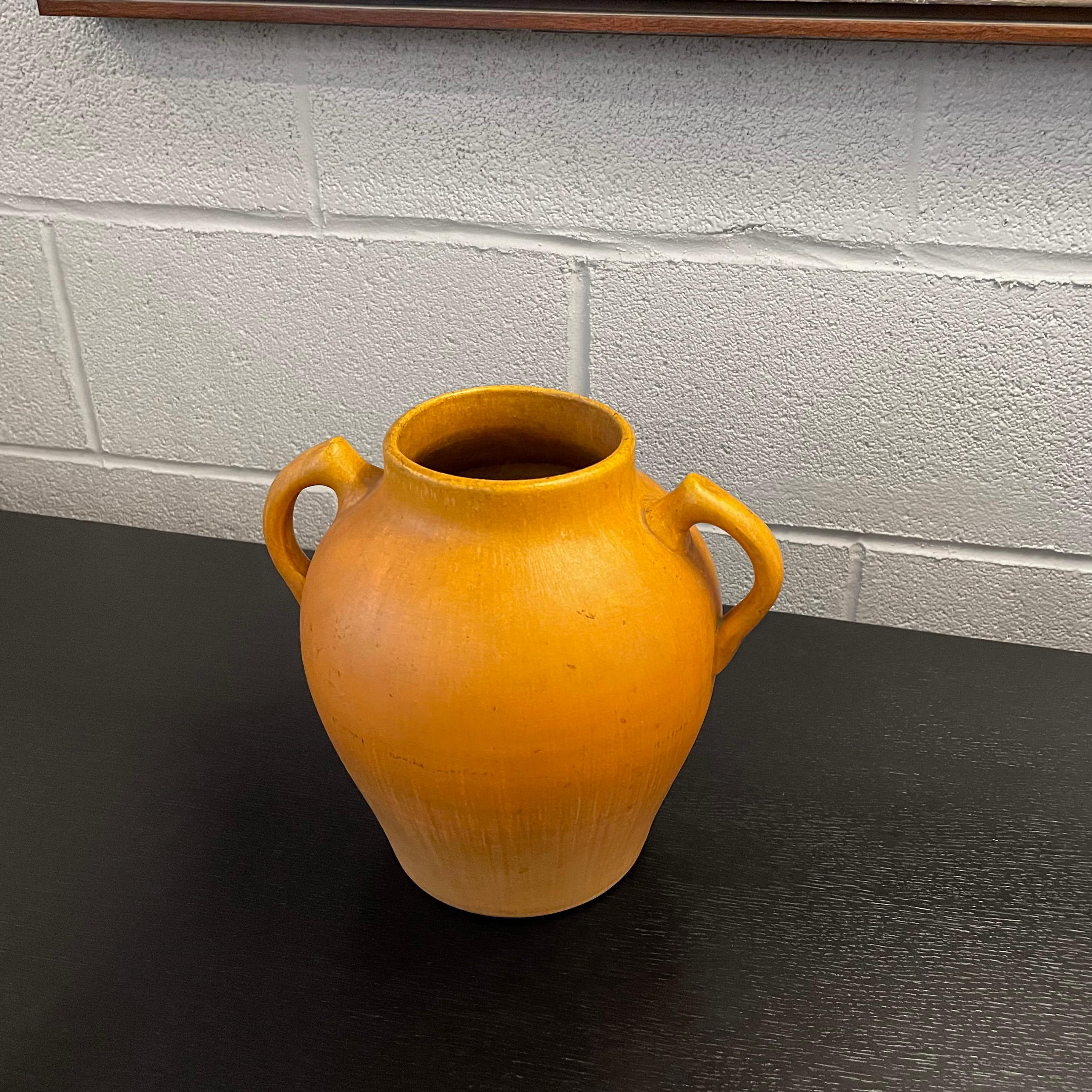 Ceramic Terracotta Greek Handled Amphora Vase For Sale