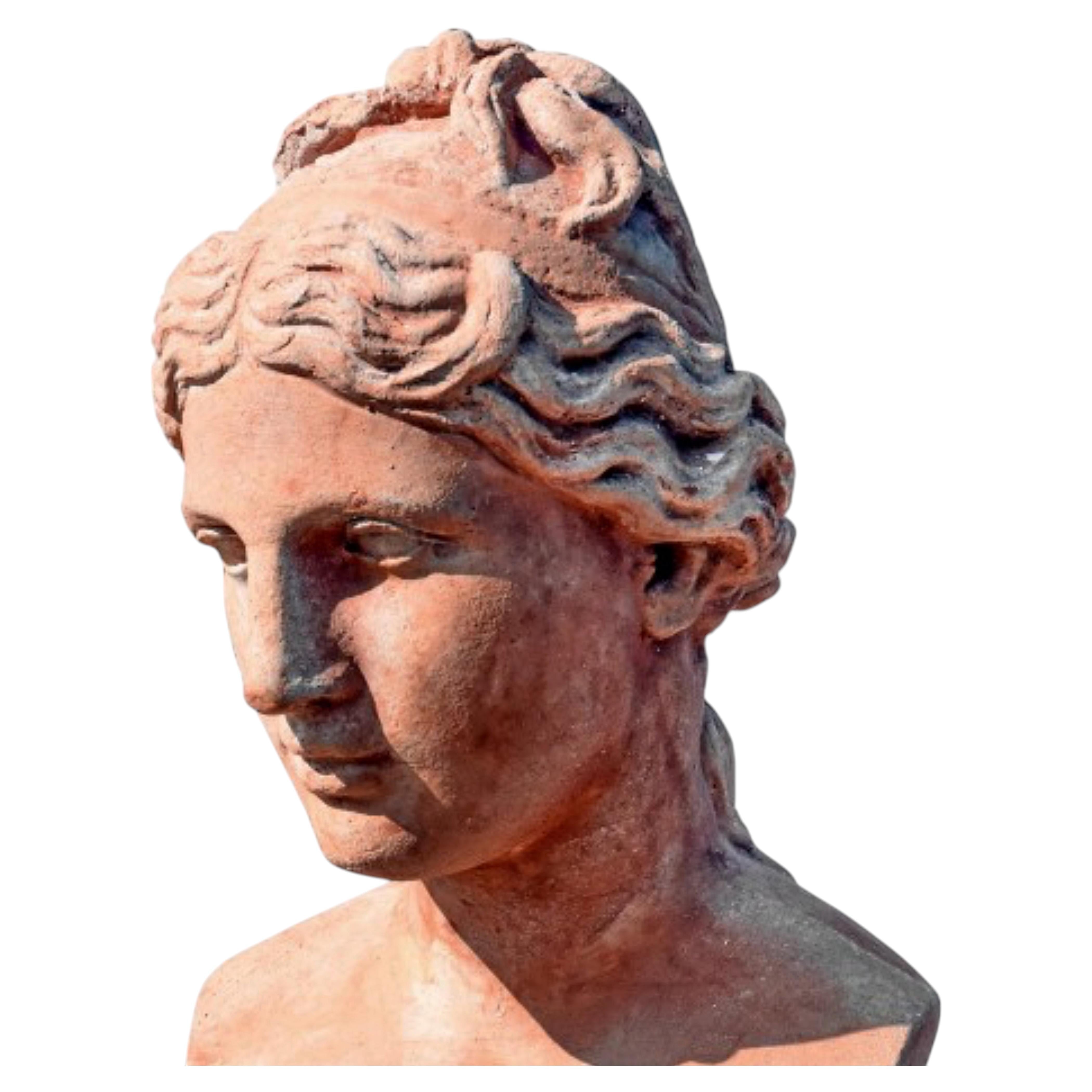 TERRACOTTA GREEK WOMAN HEAD BUST 21th Century H: 33cm