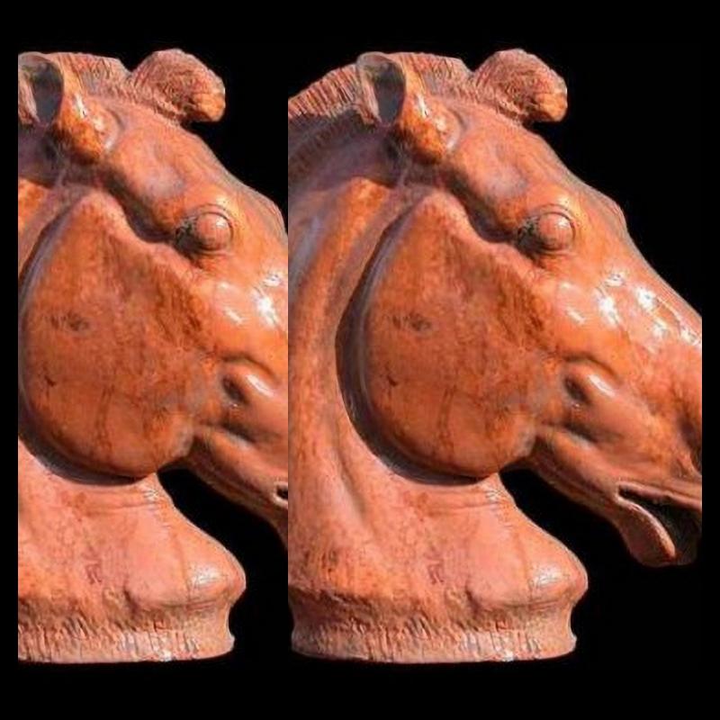 Classical Roman TERRACOTTA HORSE HEAD OF SELENE'S CHARIOT end 19th Century For Sale