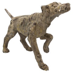 Terracotta Hunting Hound Pointer Dog Statue, Early 20th C.