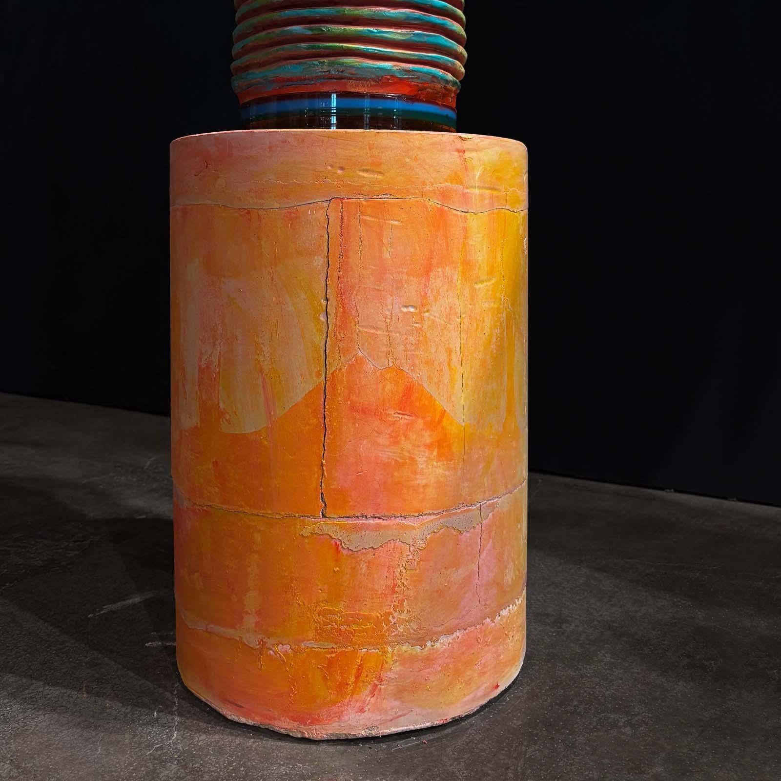 Torre Pappagallo in terracotta, ferro e resina scolpita a mano da Manu Crotti In condizioni Nuovo in vendita a Milan, IT