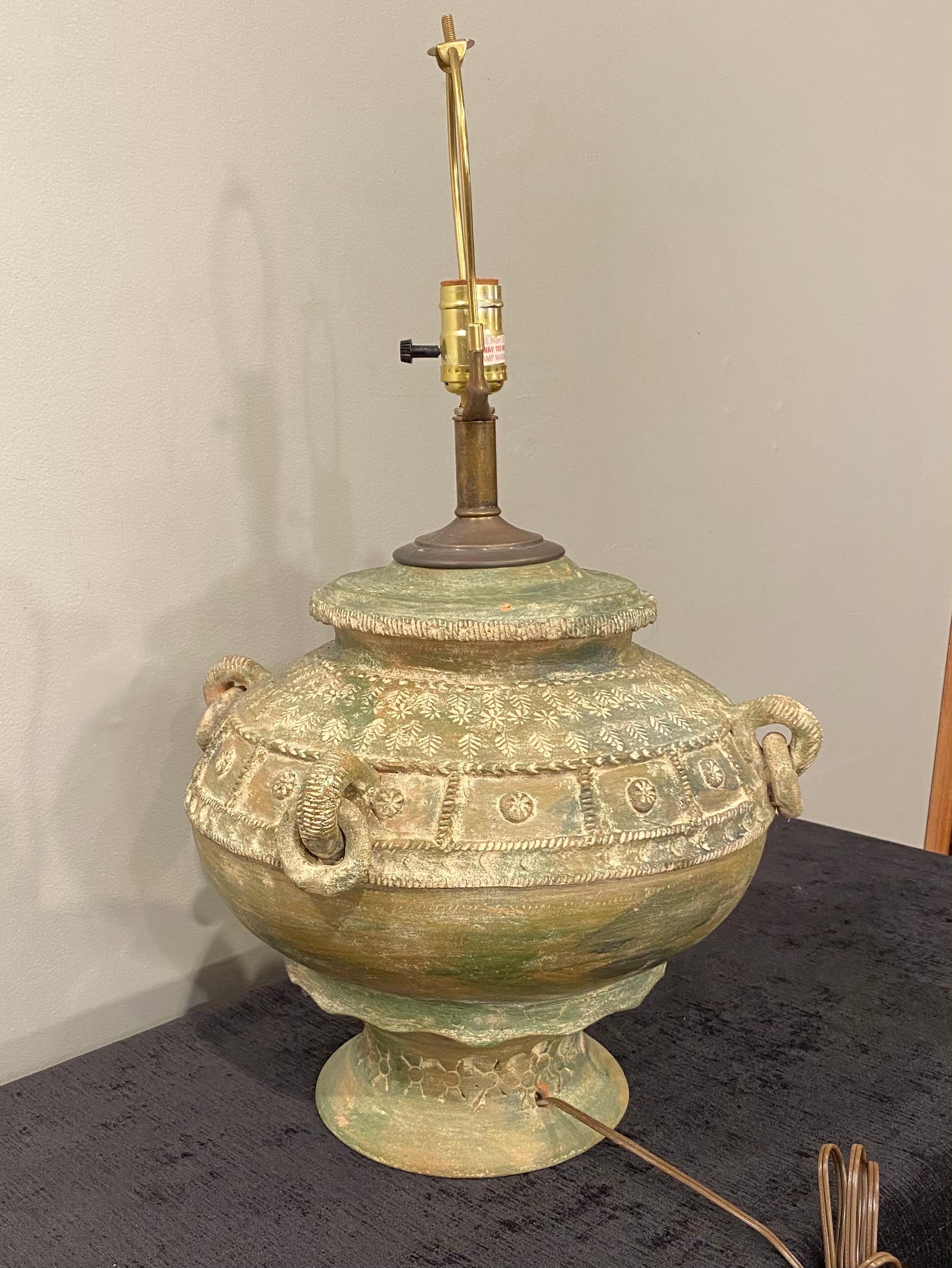 Classical Greek Terracotta Lamp For Sale