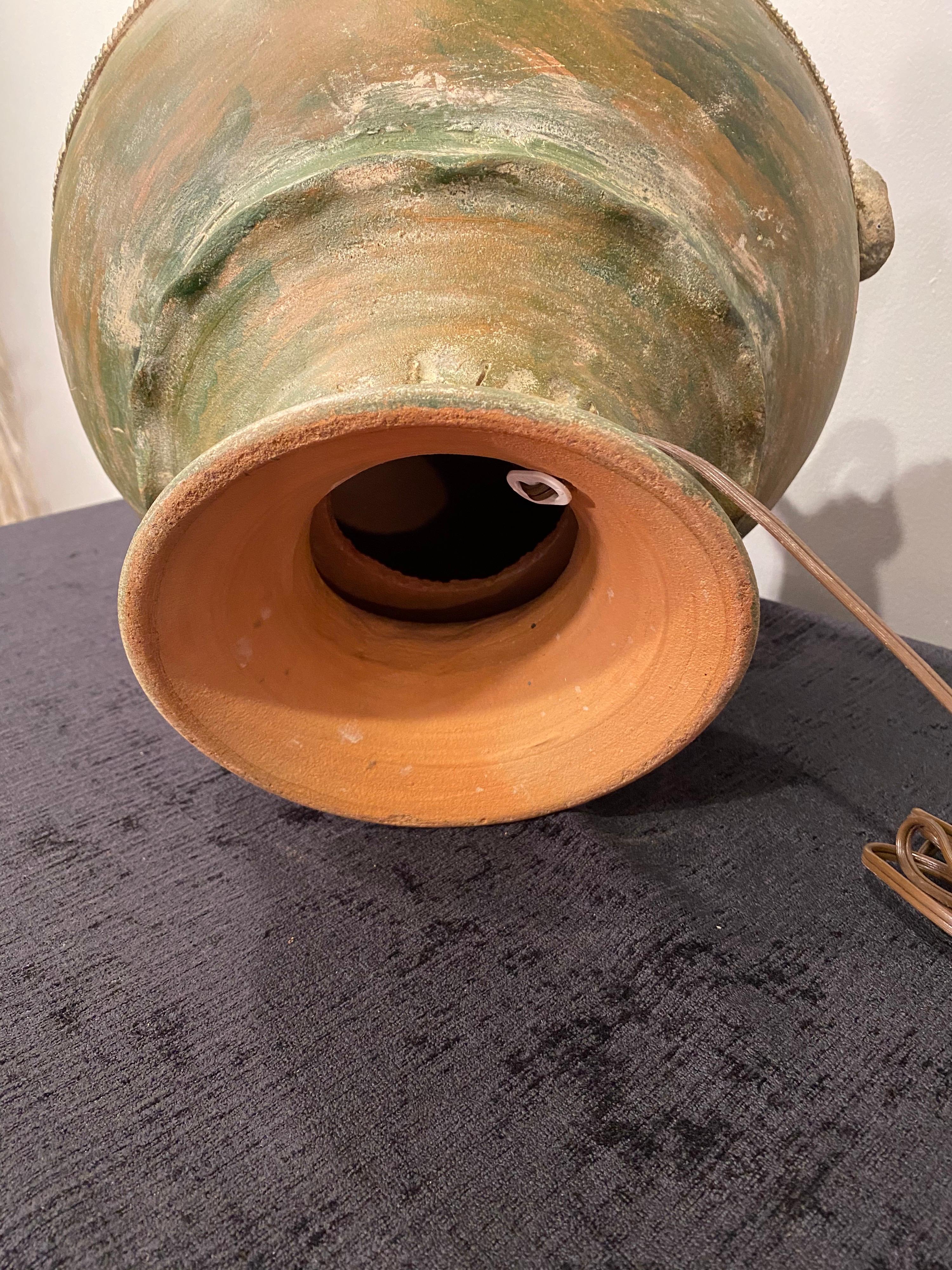 Terracotta Lamp In Good Condition For Sale In New York, NY