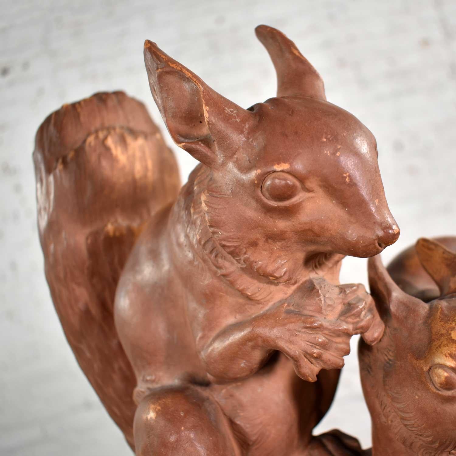 Terracotta Life-Size Squirrel Sculpture by Leo Amaury & Stamped R D’Arly France For Sale 2