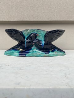 Terracotta Majolica Birds Jardiniere Bavent Normandy