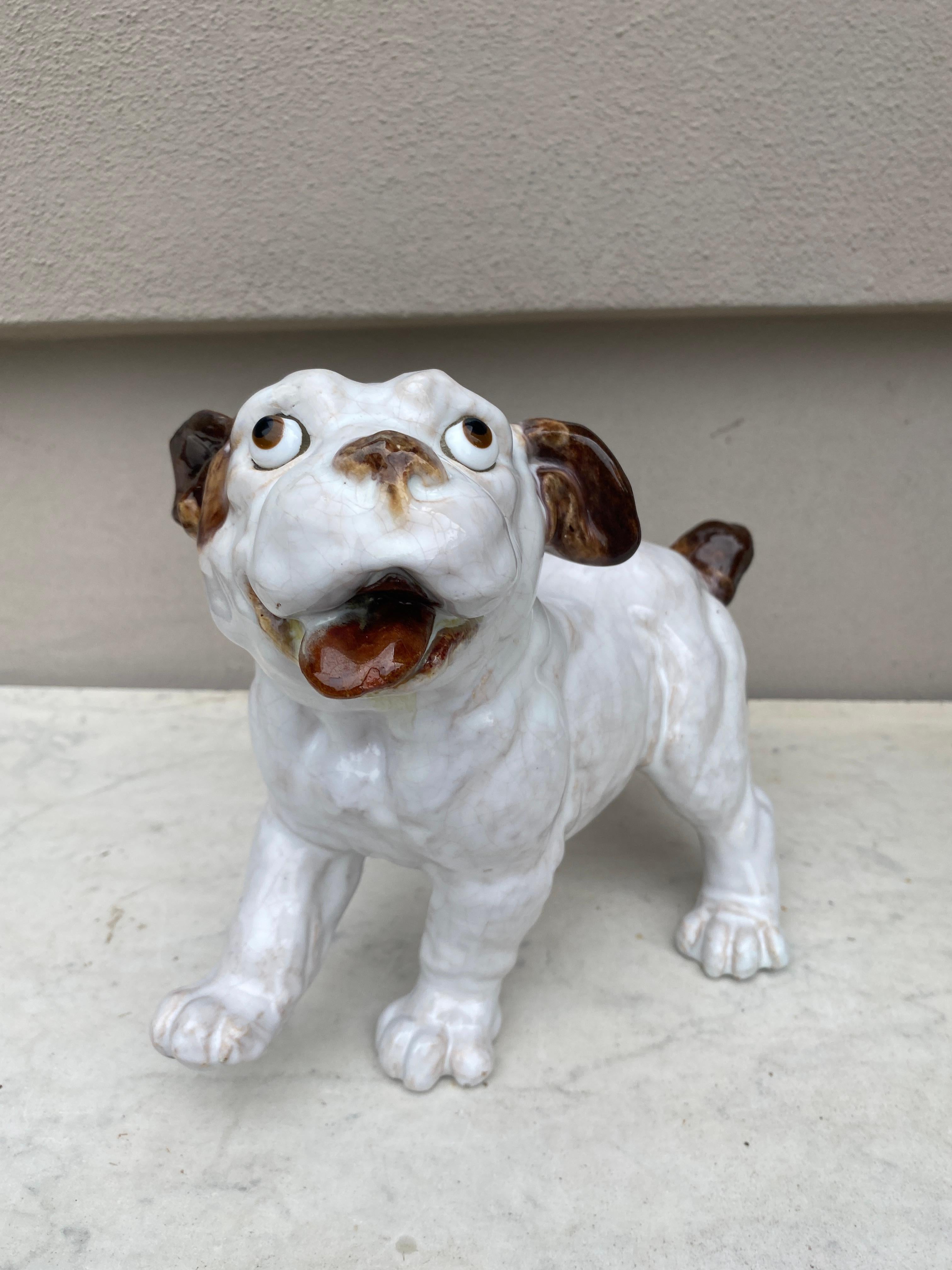 Large Terracotta bulldog from Bavent (Normandy), circa 1900.
H / 9 inches, L / 10.5 inches.