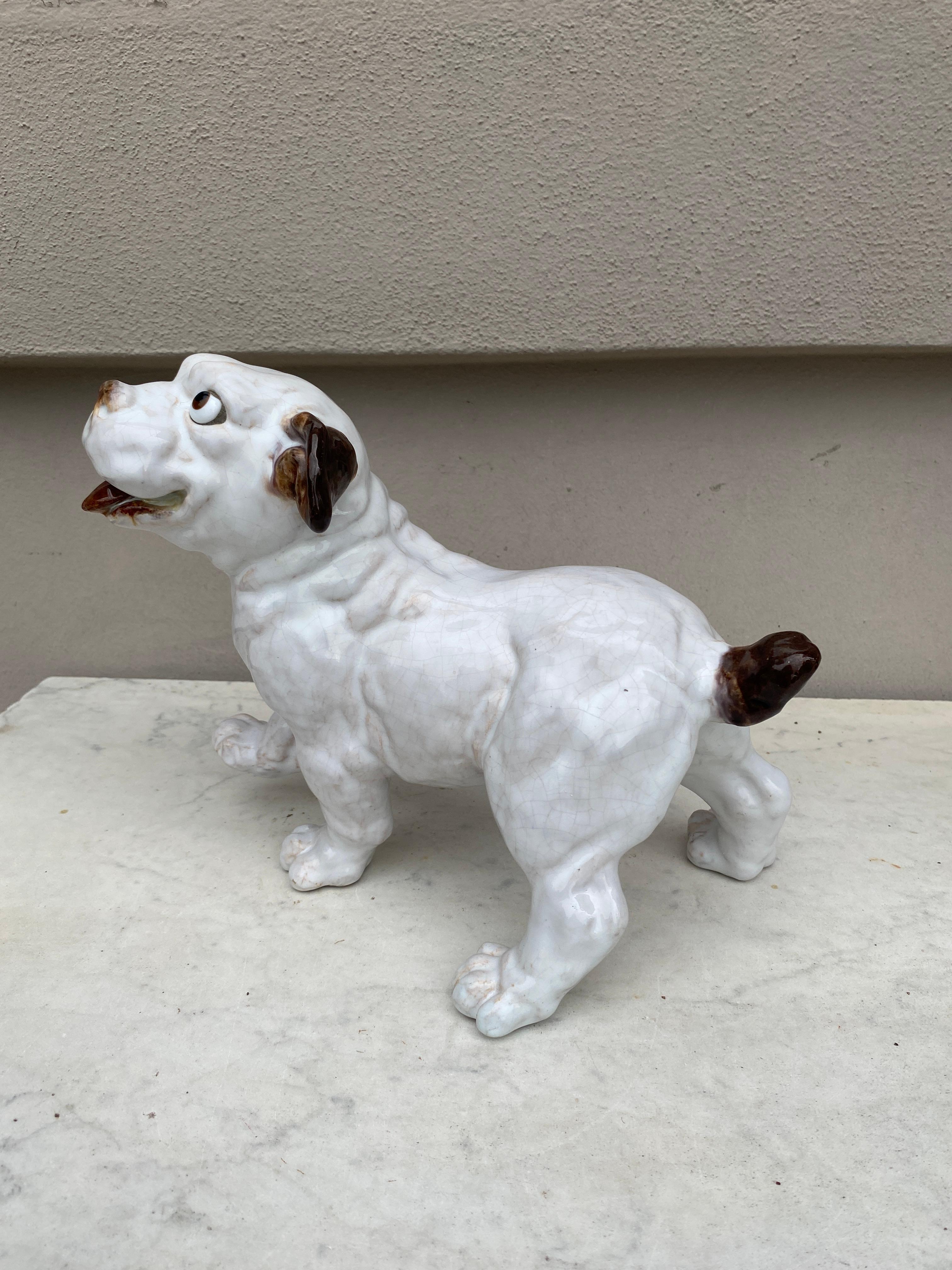 French Provincial Terracotta Majolica Bulldog Bavent Normandy For Sale