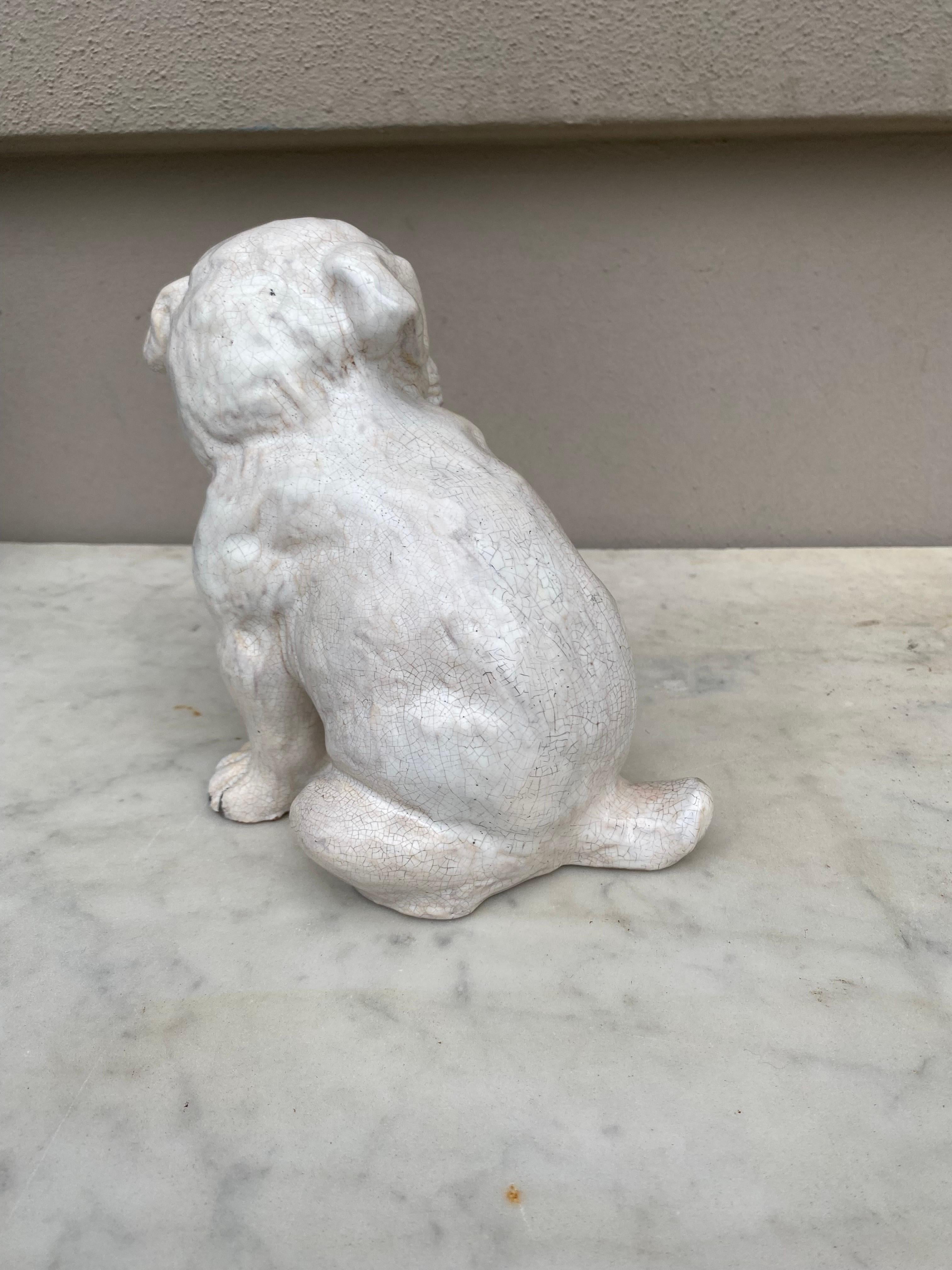 French Terracotta Majolica Bulldog Bavent Normandy For Sale