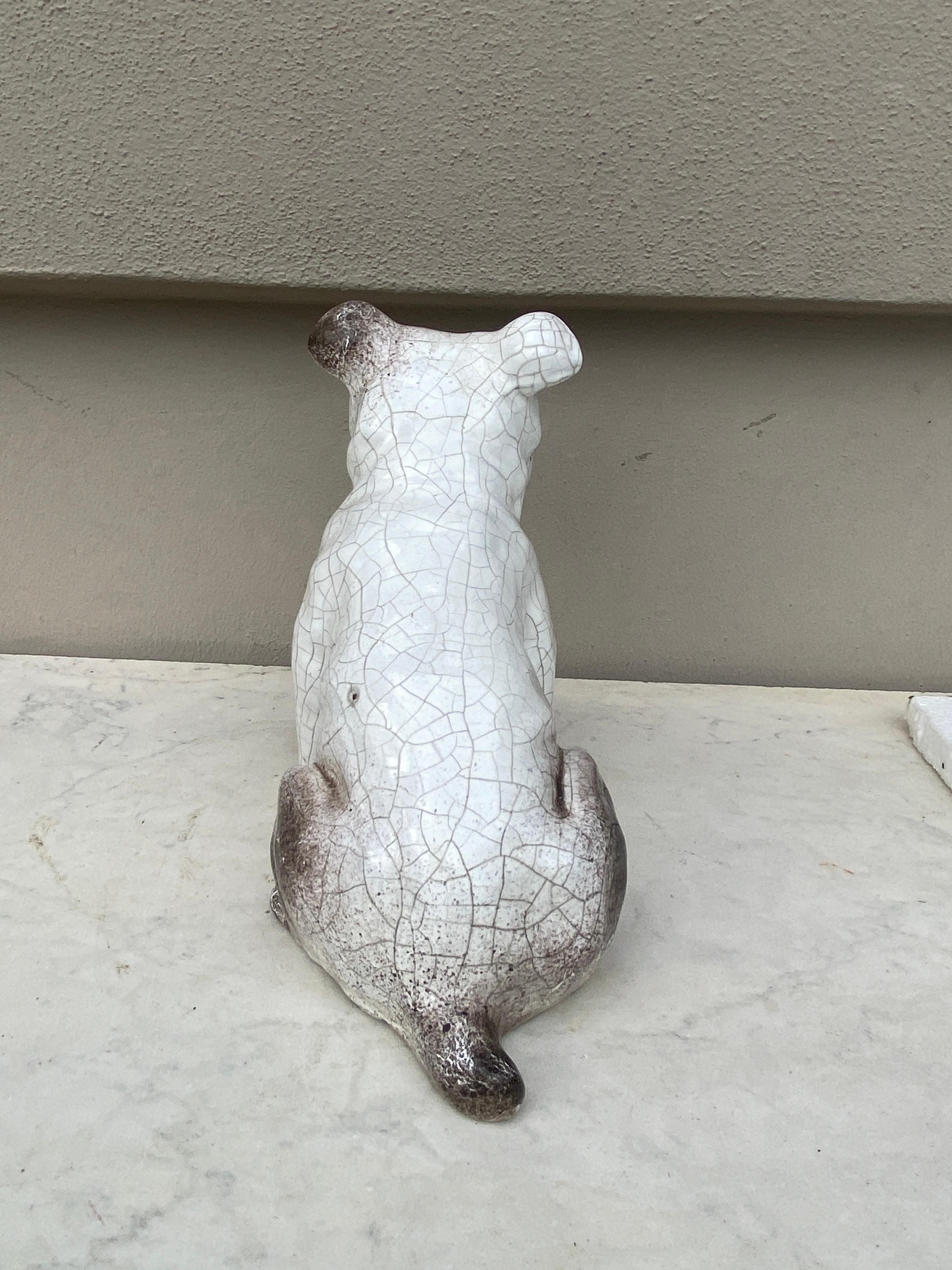Terracotta Majolica Bulldog Bavent Normandy In Good Condition For Sale In Austin, TX