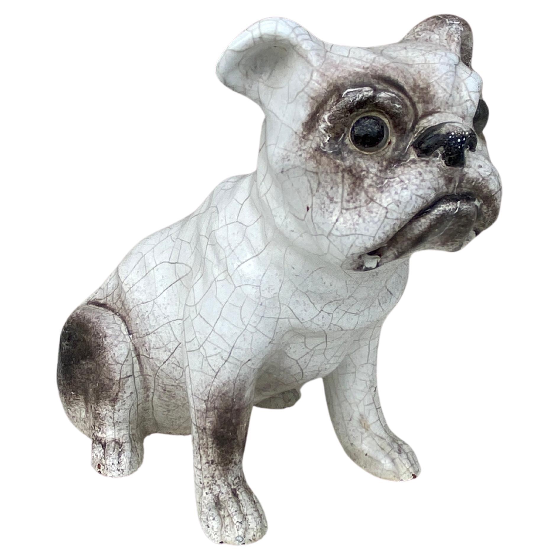 Bavent Normandy, Majolika- Bulldogge aus Terrakotta im Angebot