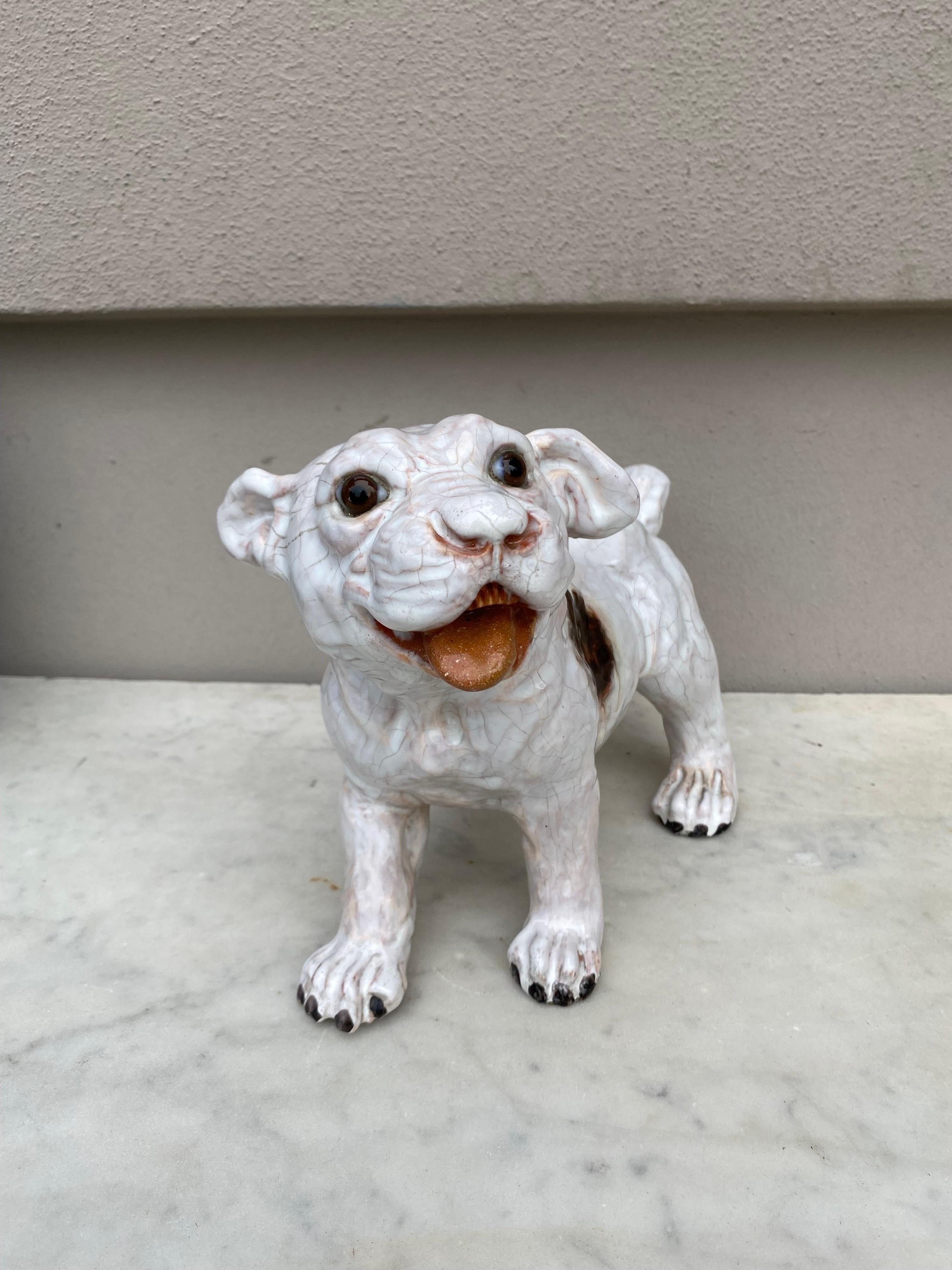 Terracotta dog from Bavent (Normandy), circa 1900.