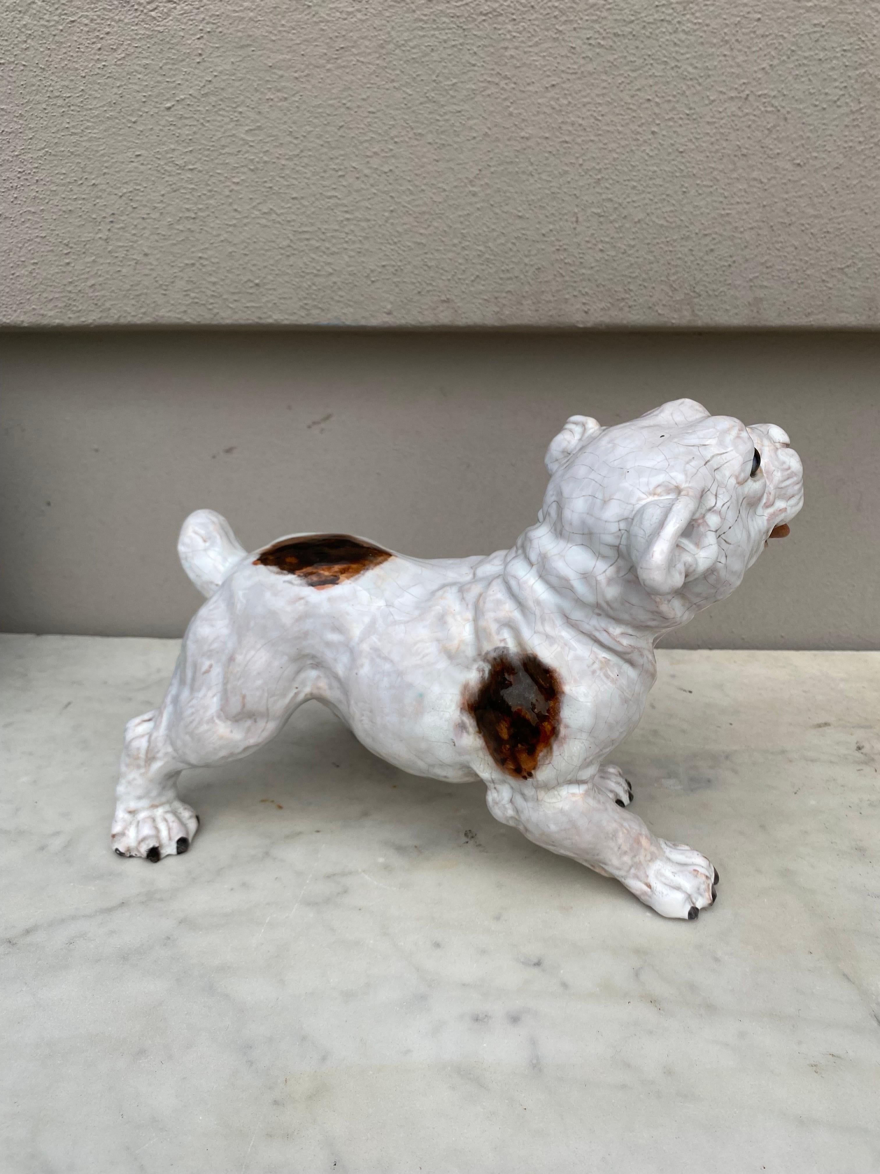 French Provincial Terracotta Majolica Dog Bavent Normandy For Sale