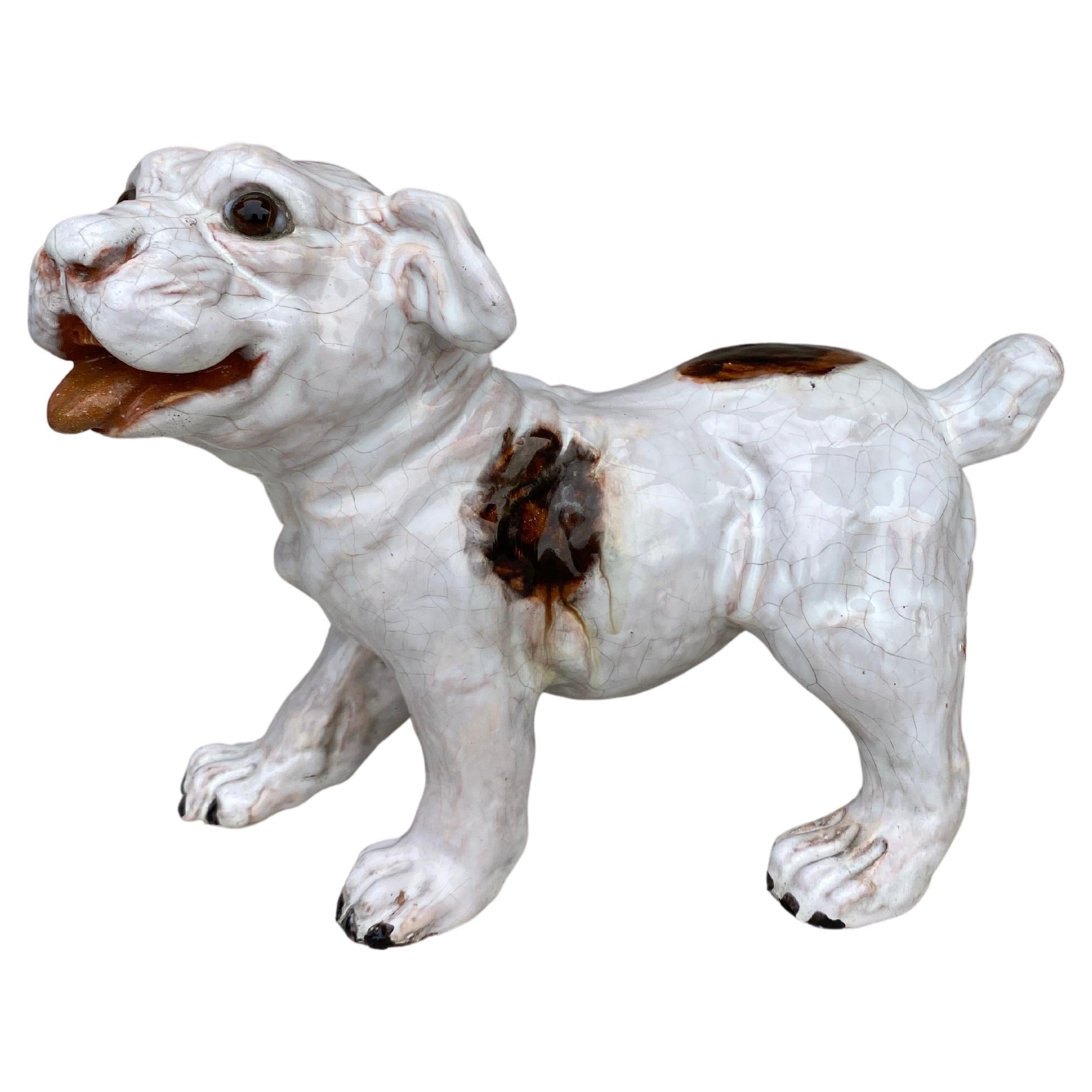 Terrakotta-Majolika-Hunde Bavent Normandy