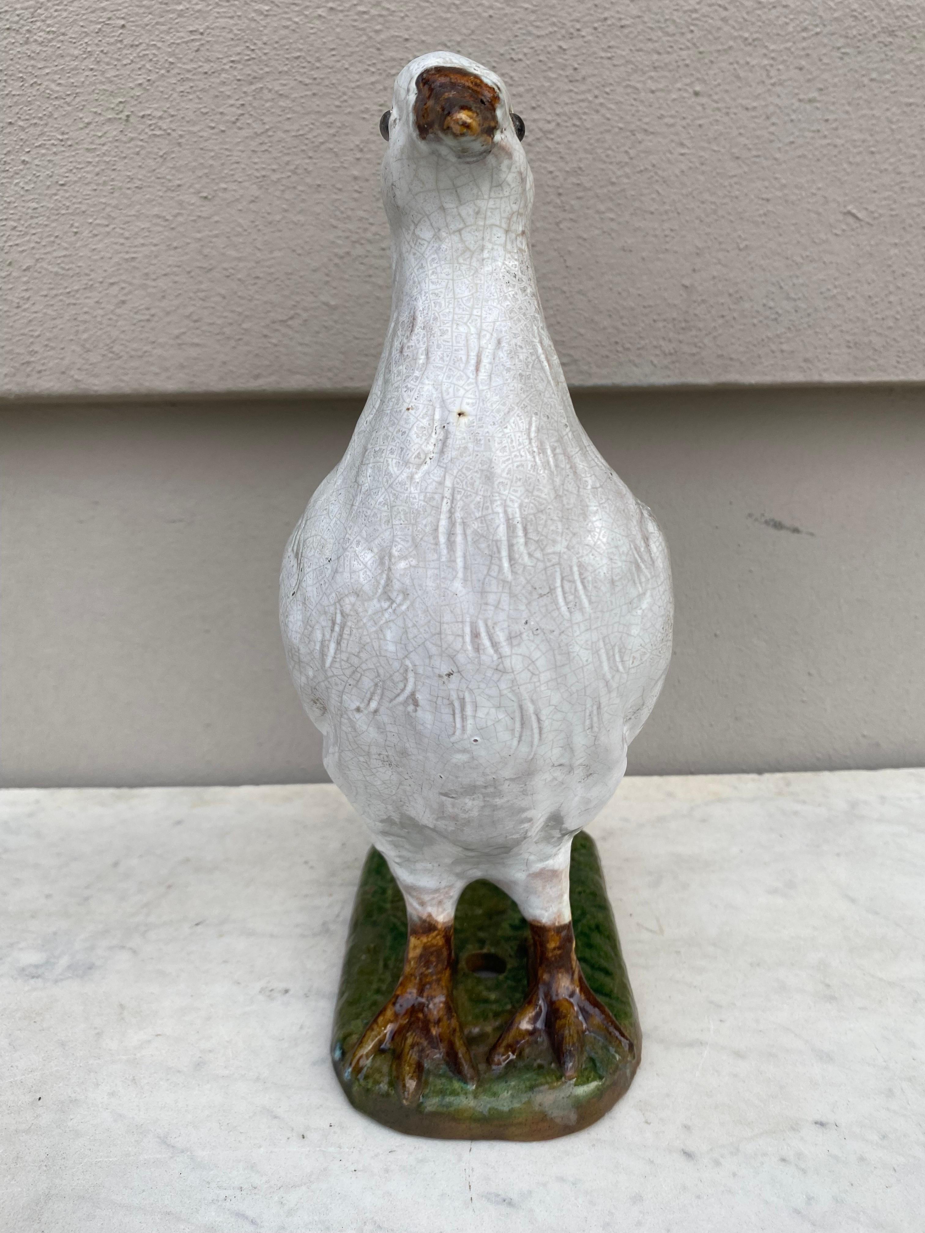 Terracotta Majolica Pigeon Bavent Normandy In Good Condition For Sale In Austin, TX