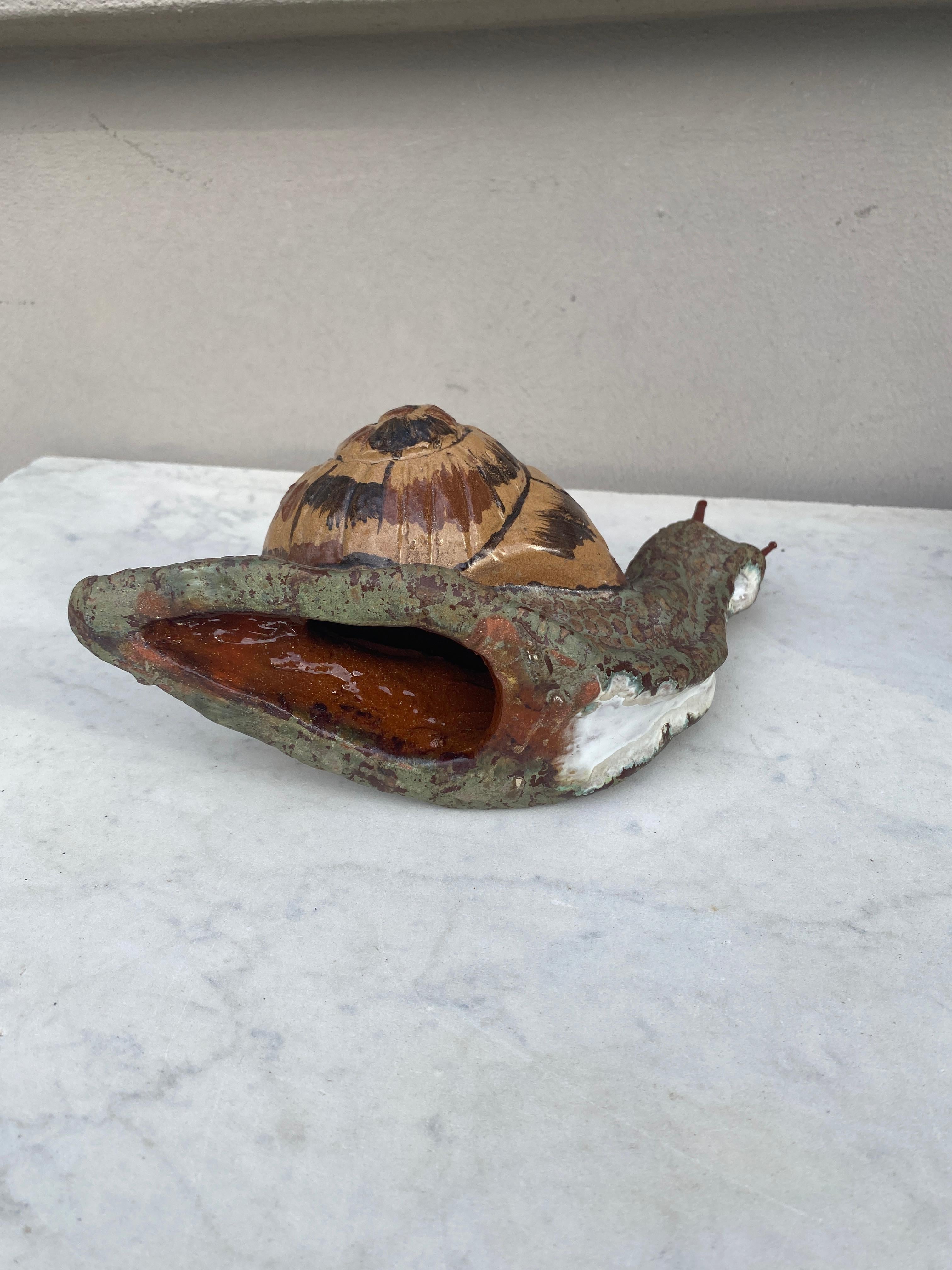 Terracotta Majolica Snail Bavent Normandy For Sale 2