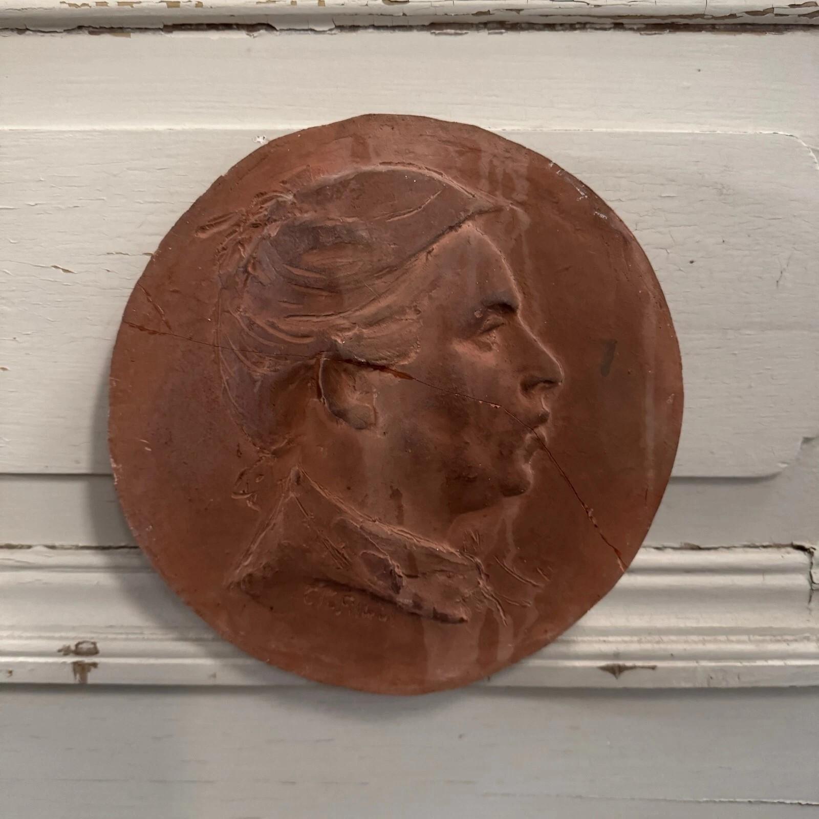 Neoclassical Terracotta Medallion by Charles Filleul – Studio Work, 20th Century For Sale