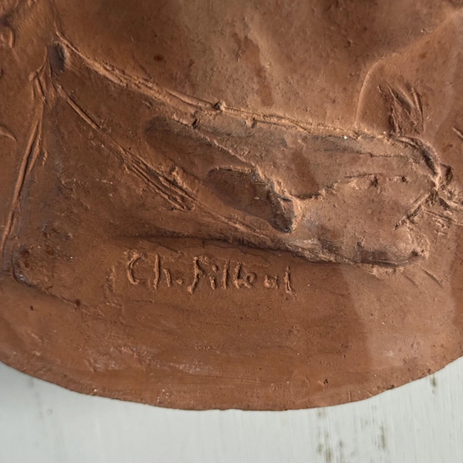 French Terracotta Medallion by Charles Filleul – Studio Work, 20th Century For Sale