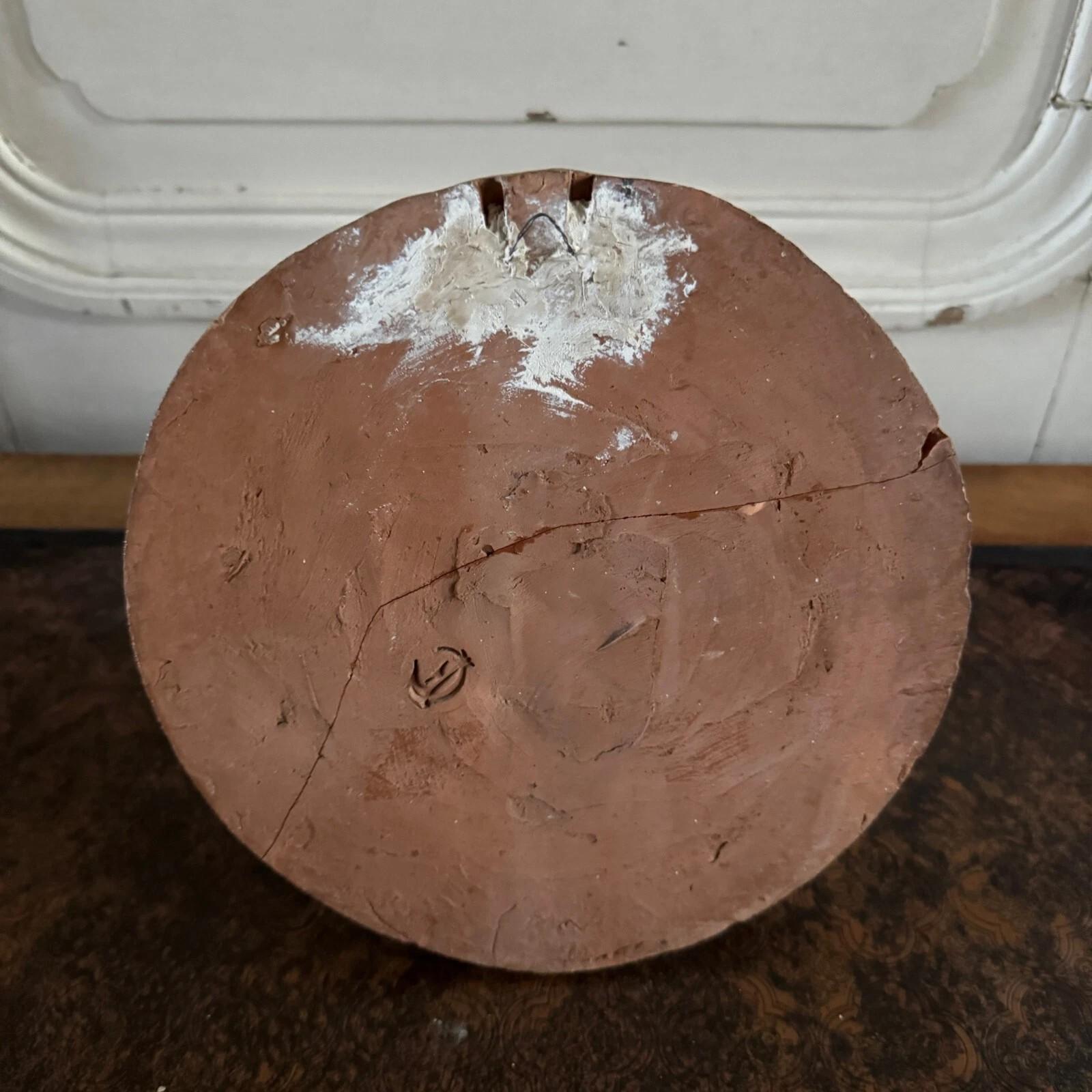 Terracotta Medallion by Charles Filleul – Studio Work, 20th Century In Fair Condition For Sale In NANTES, FR