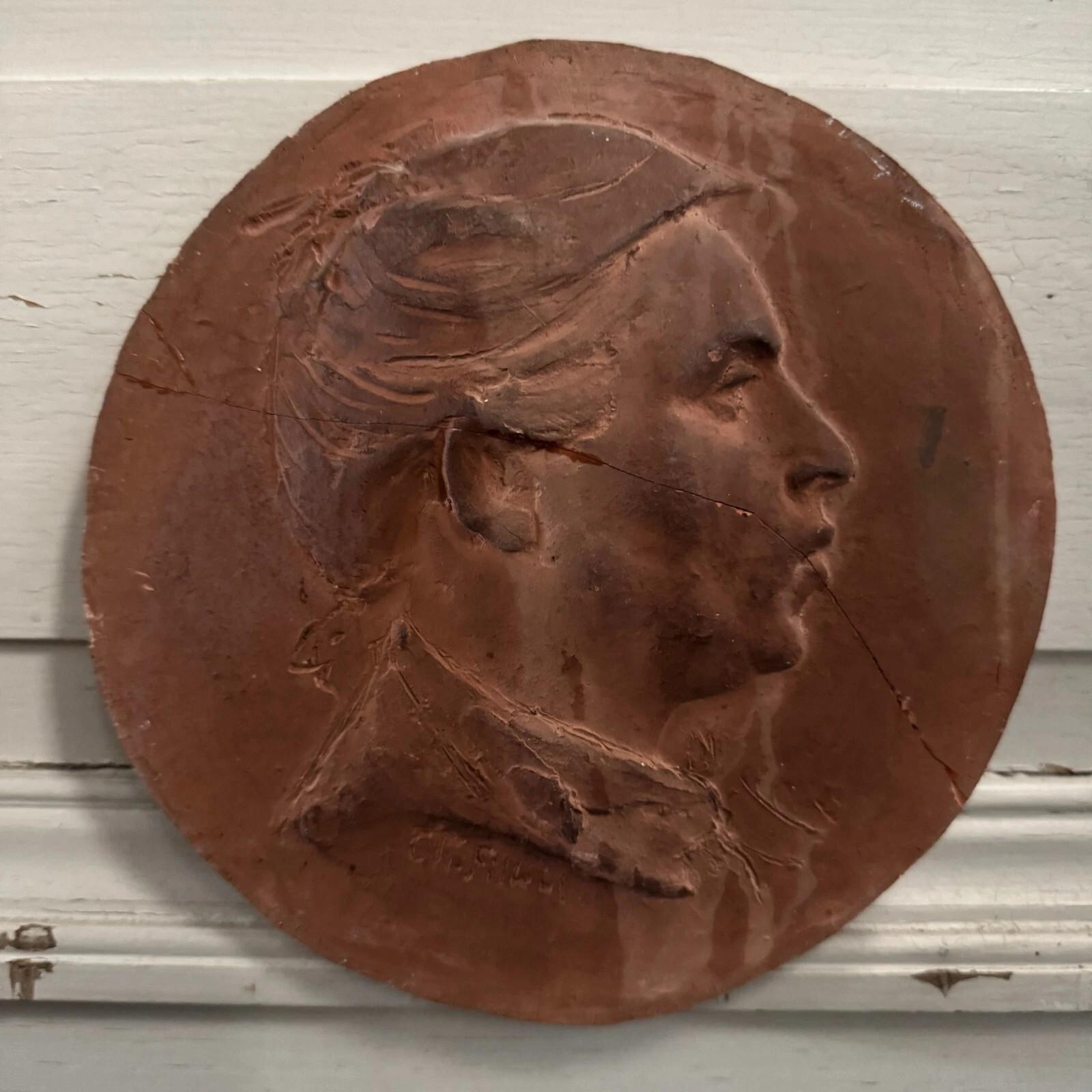 Terracotta Medallion by Charles Filleul – Studio Work, 20th Century For Sale 2