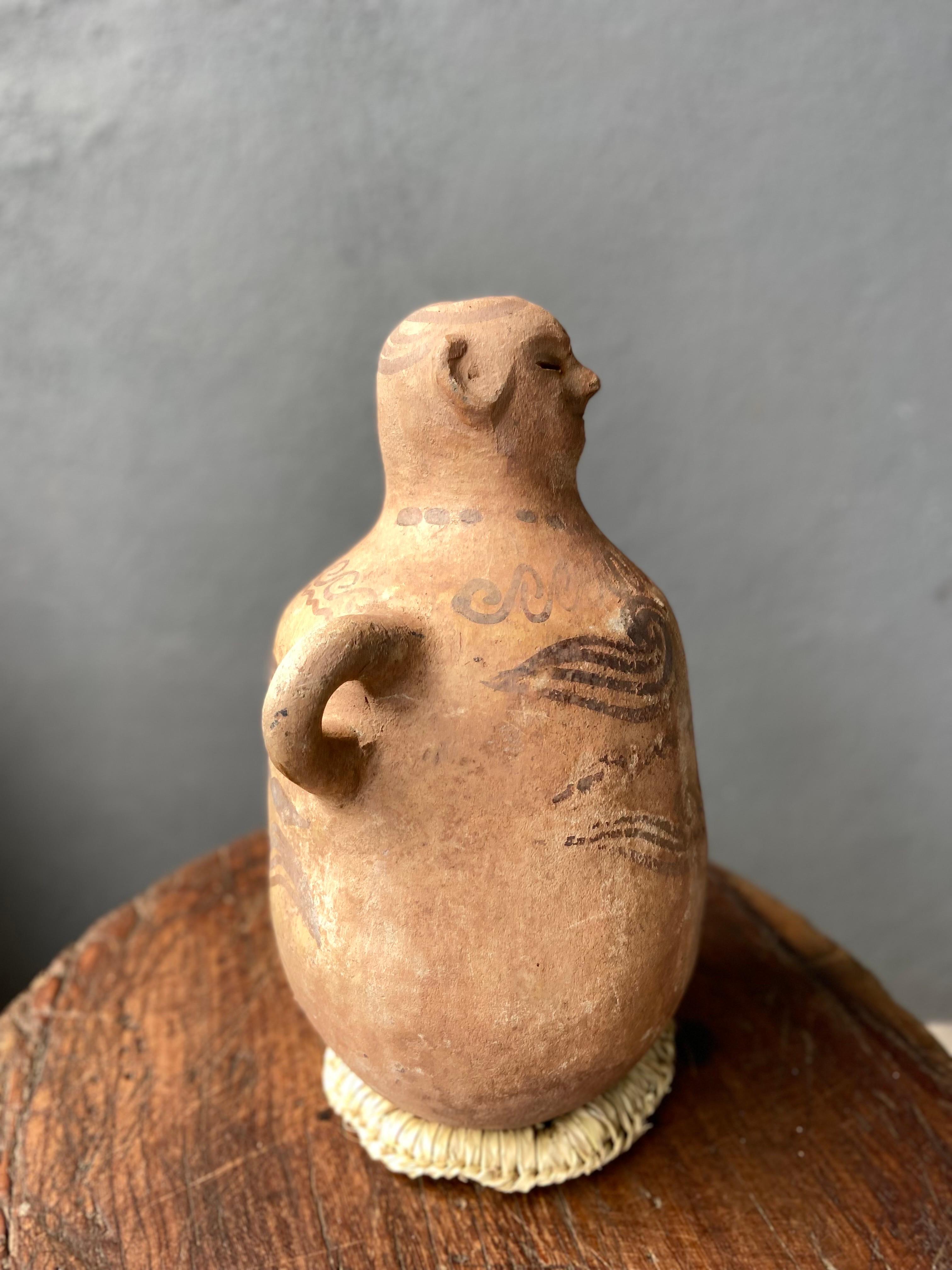 Ceramic Terracotta Mezcal Jug From Tuliman, Guerrero, Mexico, Circa 1940´s