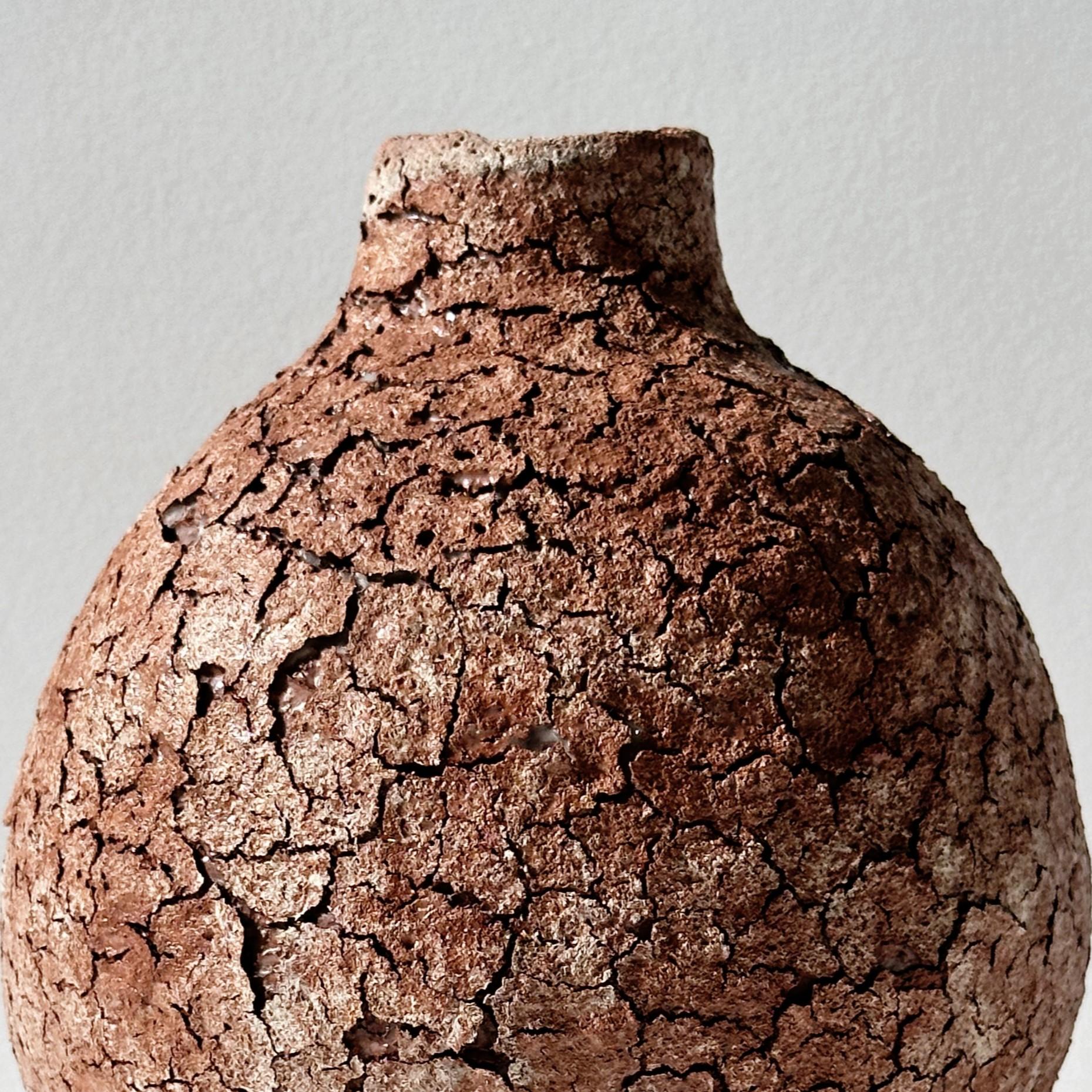 Post-Modern Terracotta Moon Jar No 10 by Elena Vasilantonaki For Sale