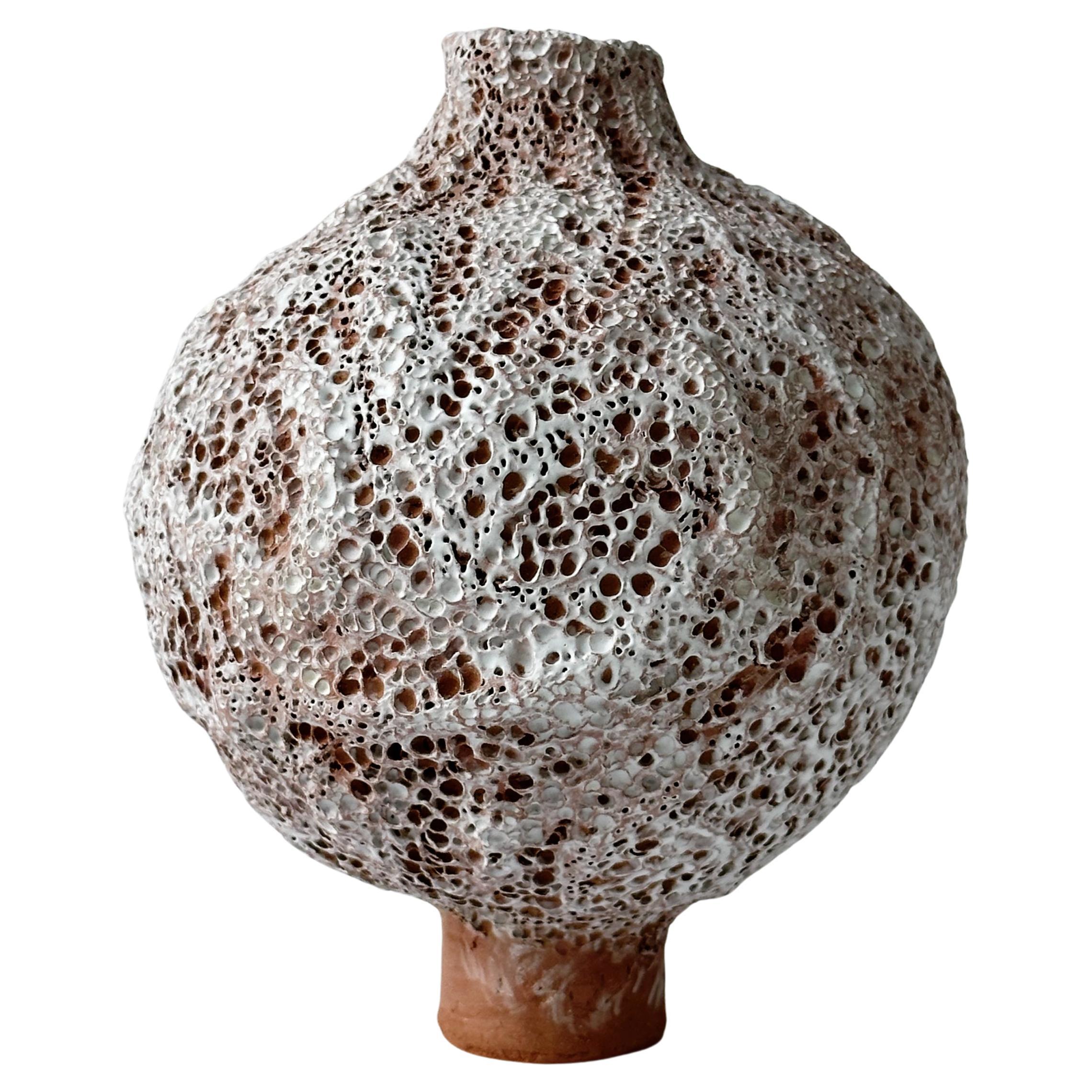 Terracotta Moon Jar No 11 by Elena Vasilantonaki For Sale