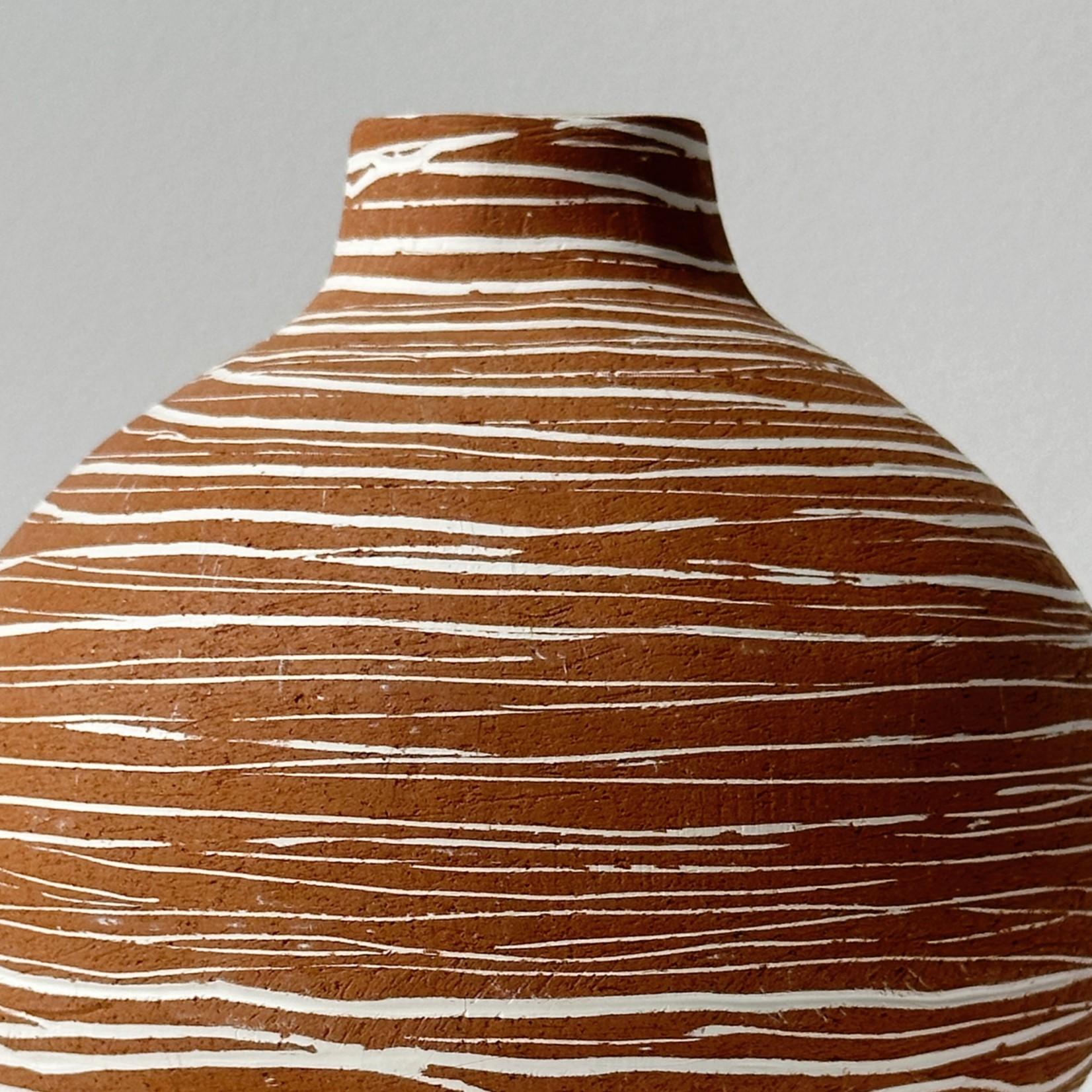 Post-Modern Terracotta Moon Jar No 13 by Elena Vasilantonaki For Sale