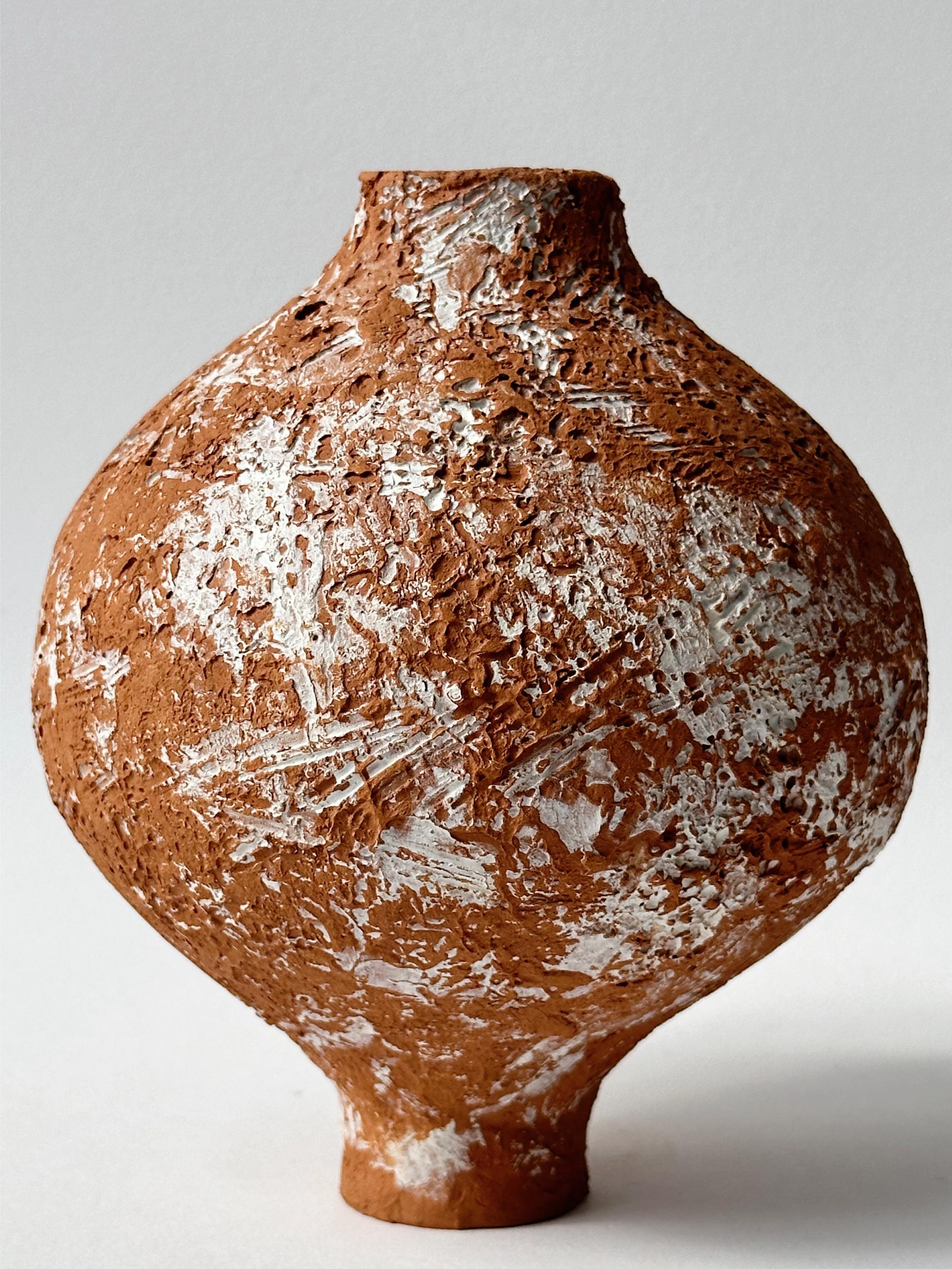 Terracotta Moon Jar No 17 by Elena Vasilantonaki For Sale 3