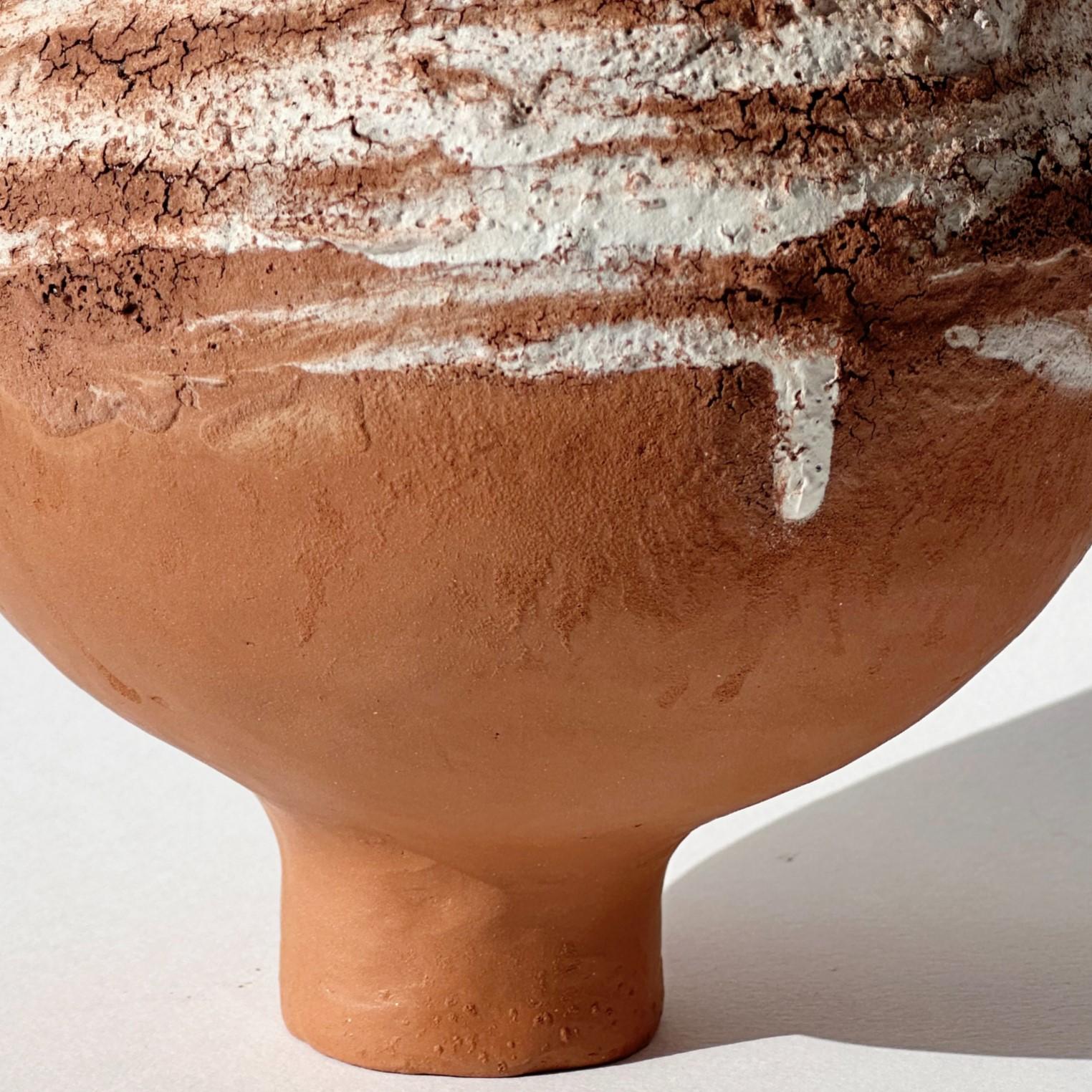 Greek Terracotta Moon Jar No 17 by Elena Vasilantonaki For Sale