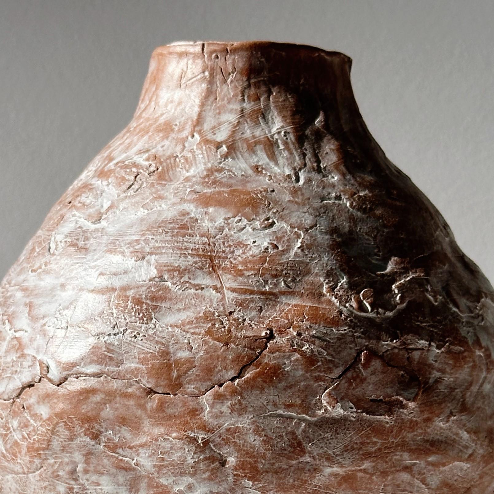 Post-Modern Terracotta Moon Jar No 3 by Elena Vasilantonaki For Sale