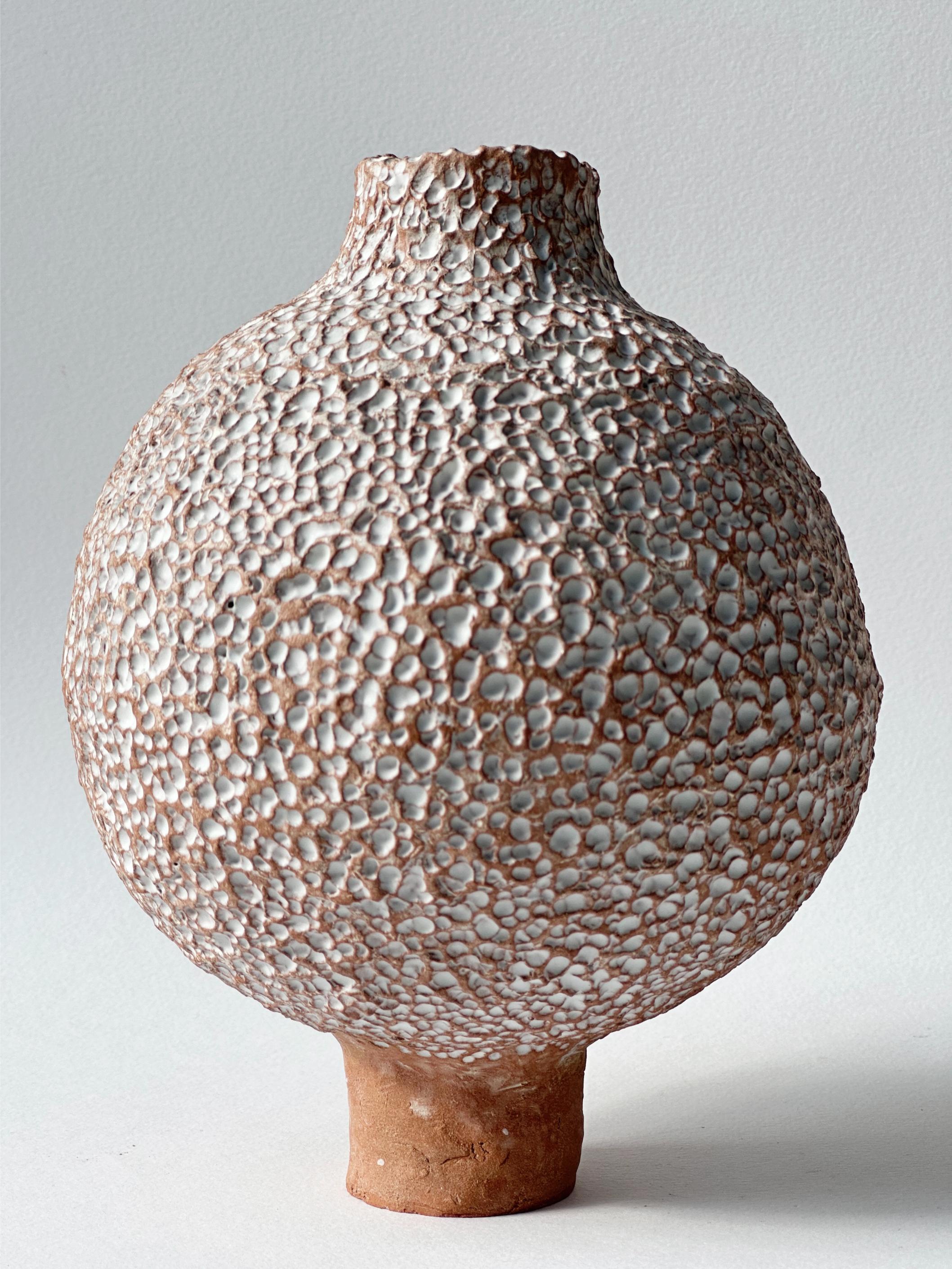 Clay Terracotta Moon Jar No 3 by Elena Vasilantonaki For Sale