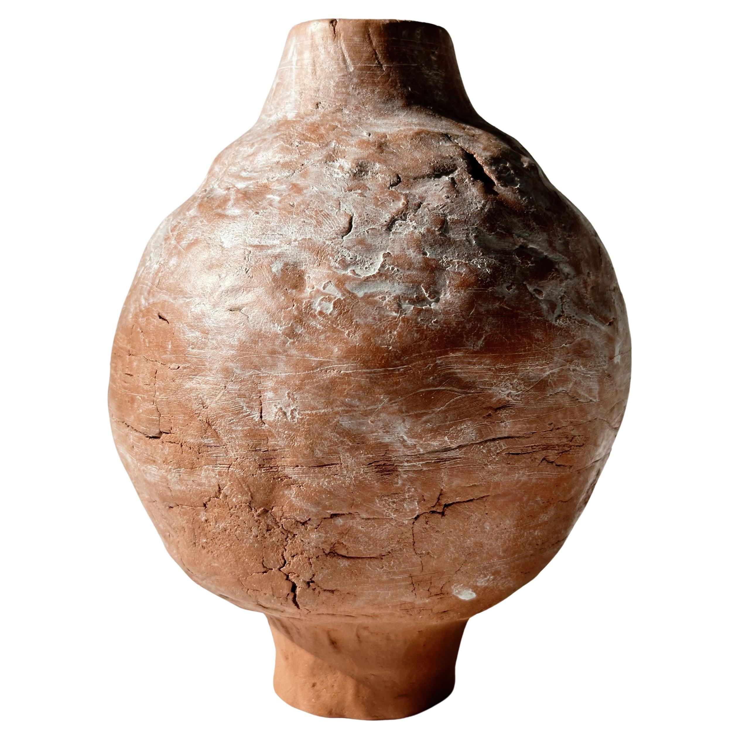 Terracotta Moon Jar No 4 by Elena Vasilantonaki For Sale