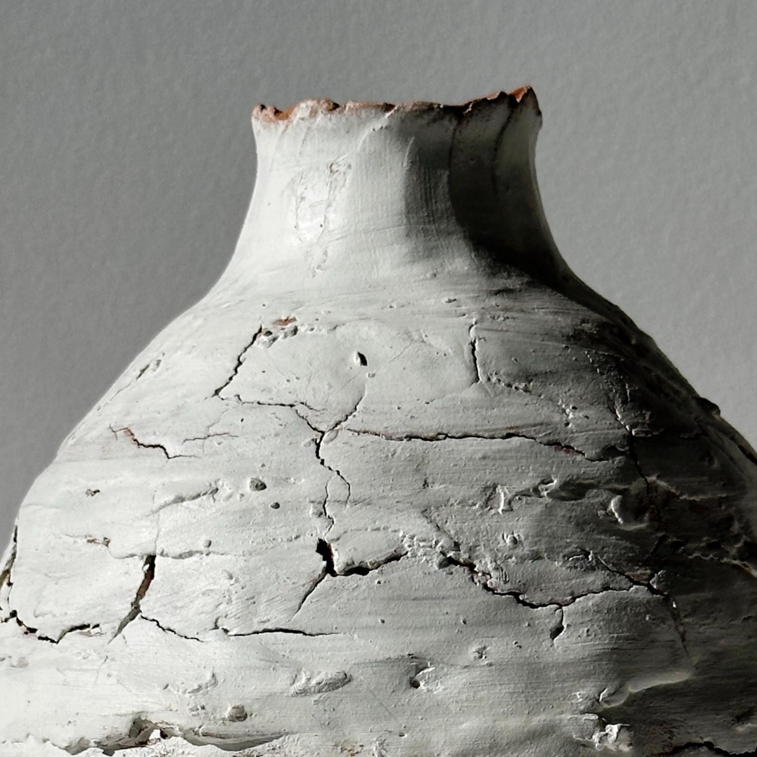 Post-Modern Terracotta Moon Jar No 6 by Elena Vasilantonaki For Sale