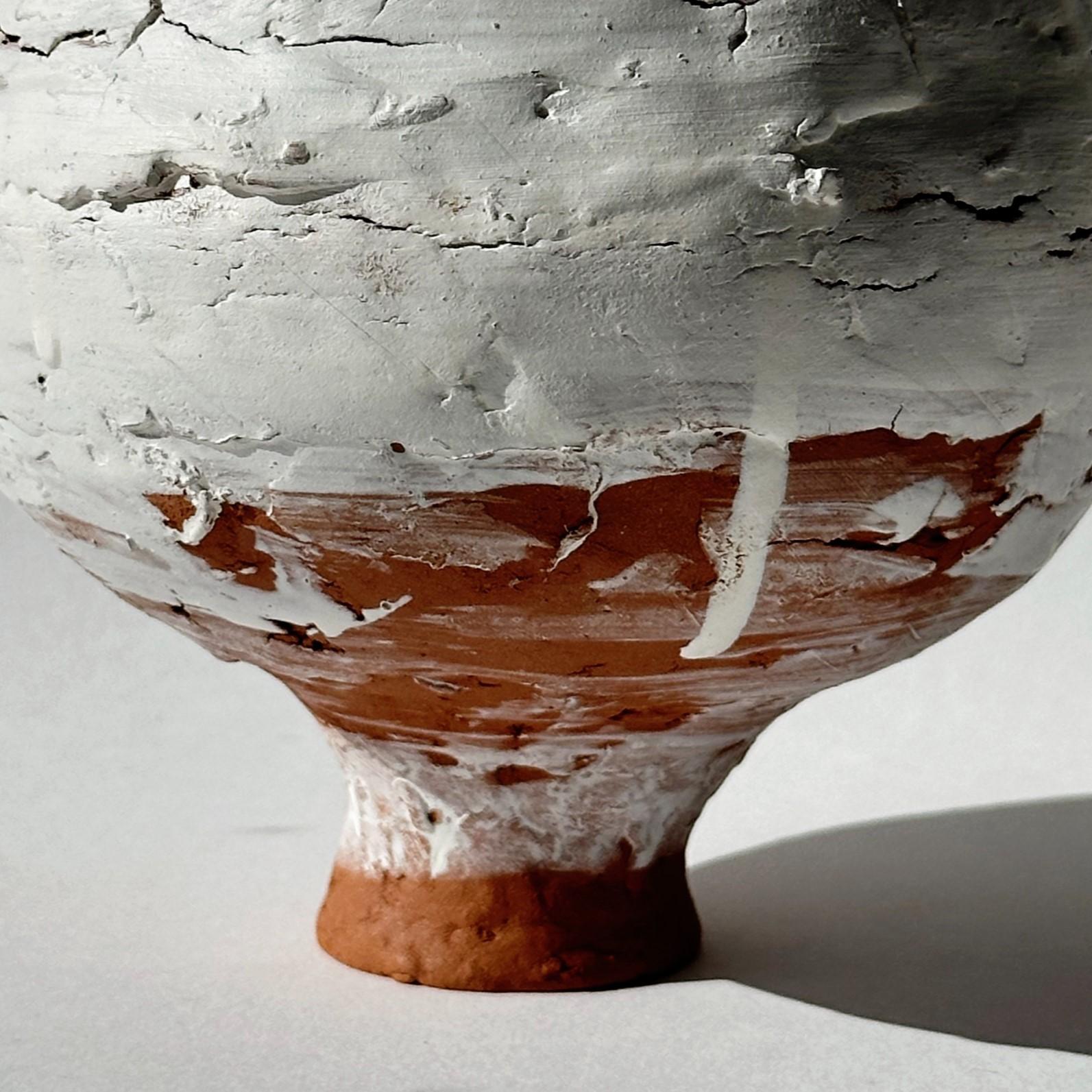 Greek Terracotta Moon Jar No 6 by Elena Vasilantonaki For Sale