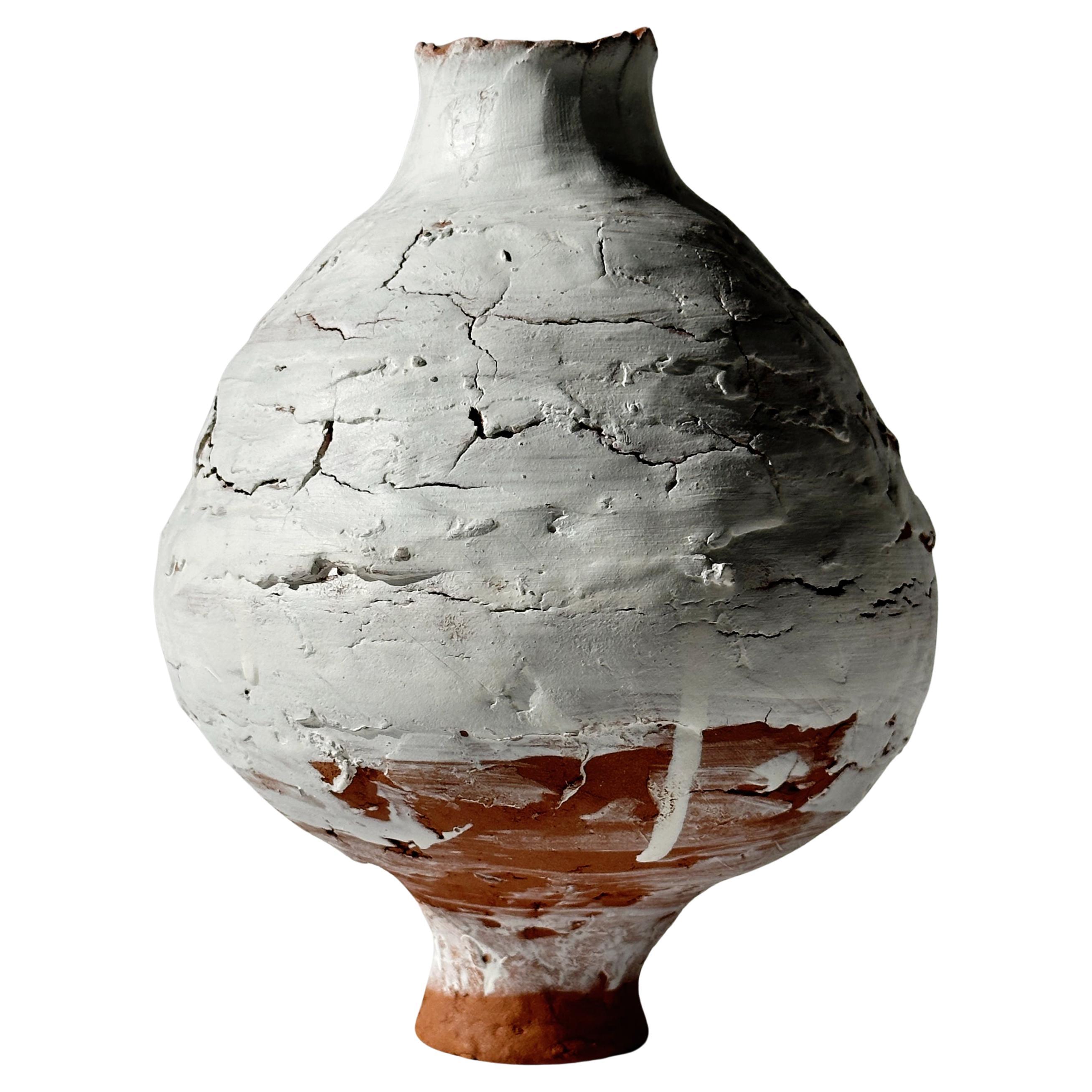 Terracotta Moon Jar No 6 by Elena Vasilantonaki For Sale