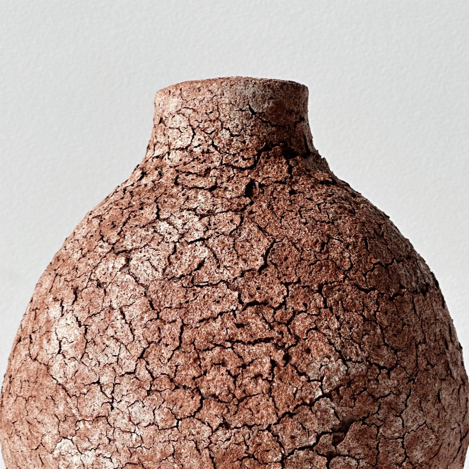 Post-Modern Terracotta Moon Jar No 9 by Elena Vasilantonaki For Sale