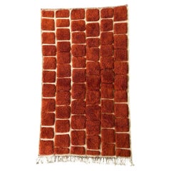 Terracotta Moroccan Rug 5x8 - Royal Nomadic  Handwoven Checkered Design
