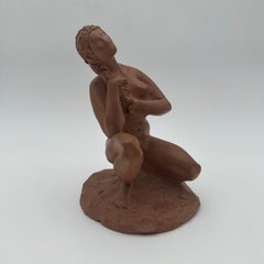 Terracotta nude female statue – Signed N. Hottot, 20th century
